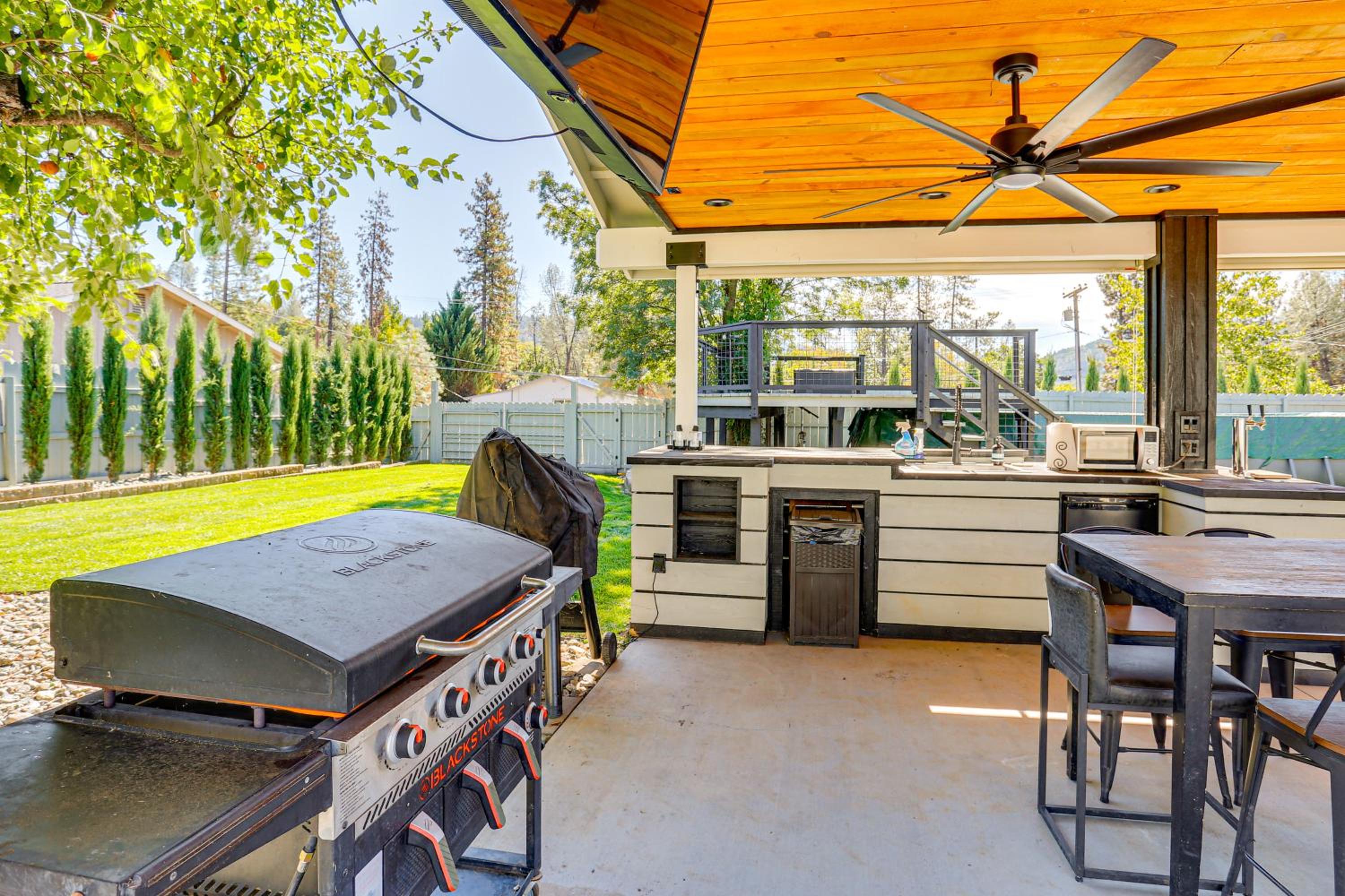 Backyard Oasis with Hot Tub and Views Weaverville Gem