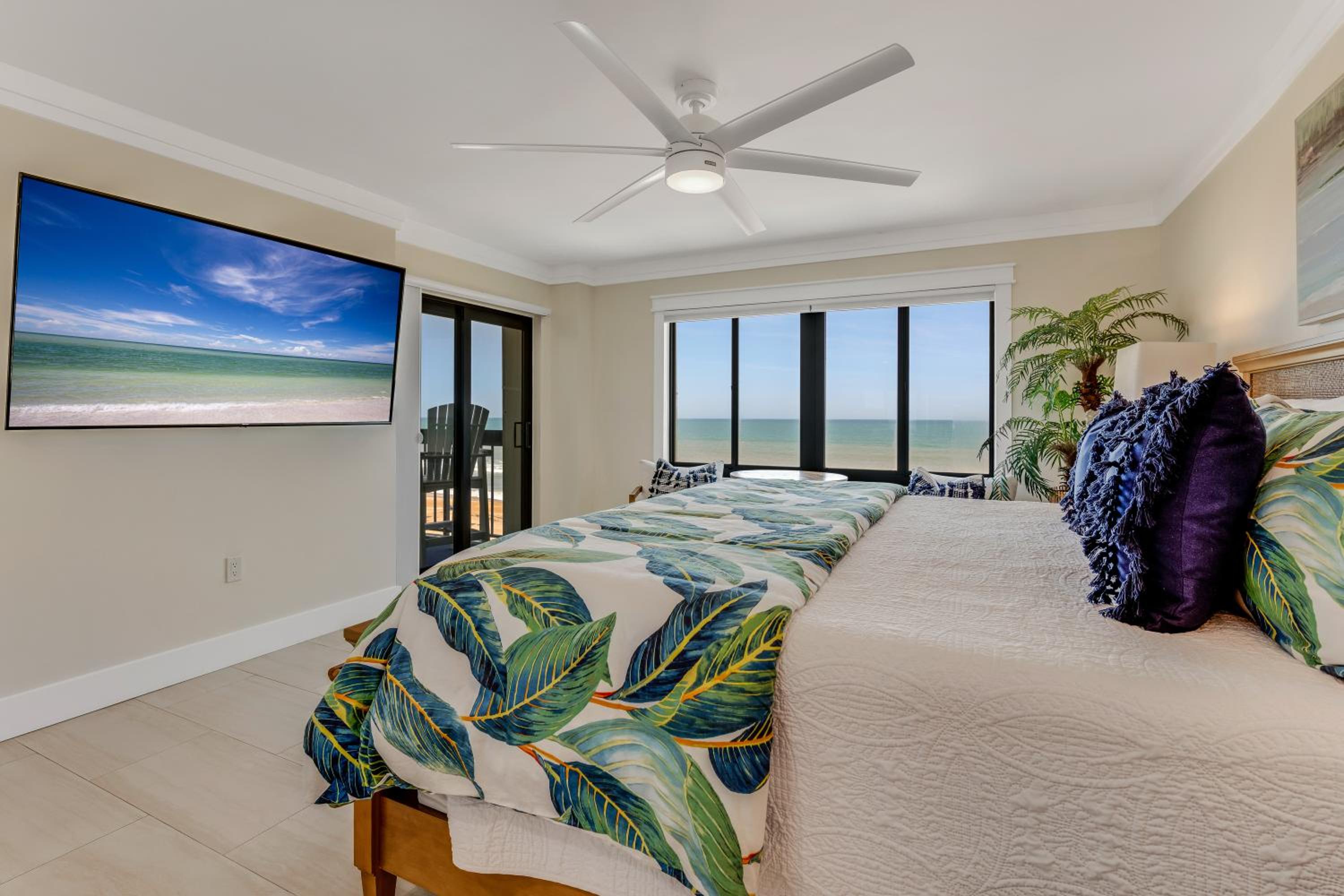 Luxury direct oceanfront corner with large private balcony, heated pool and garage