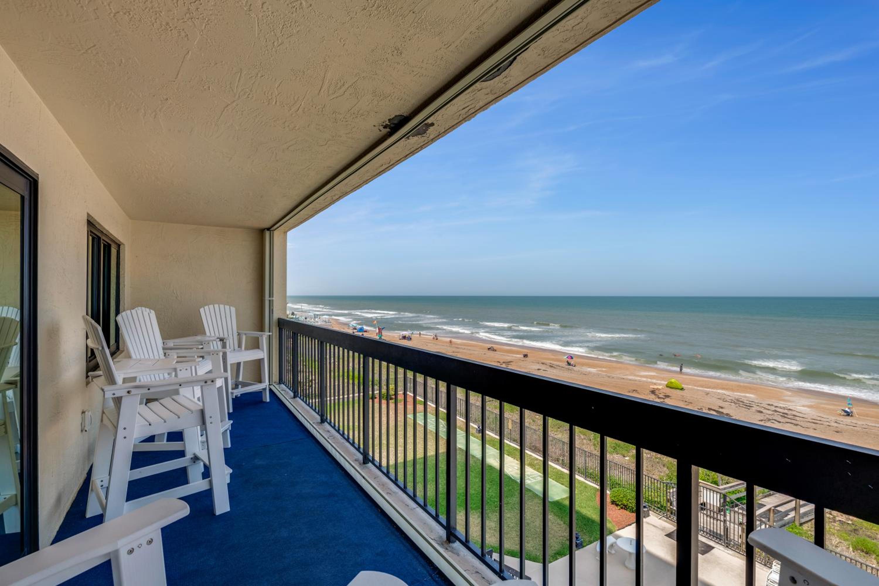 Luxury direct oceanfront corner with large private balcony, heated pool and garage