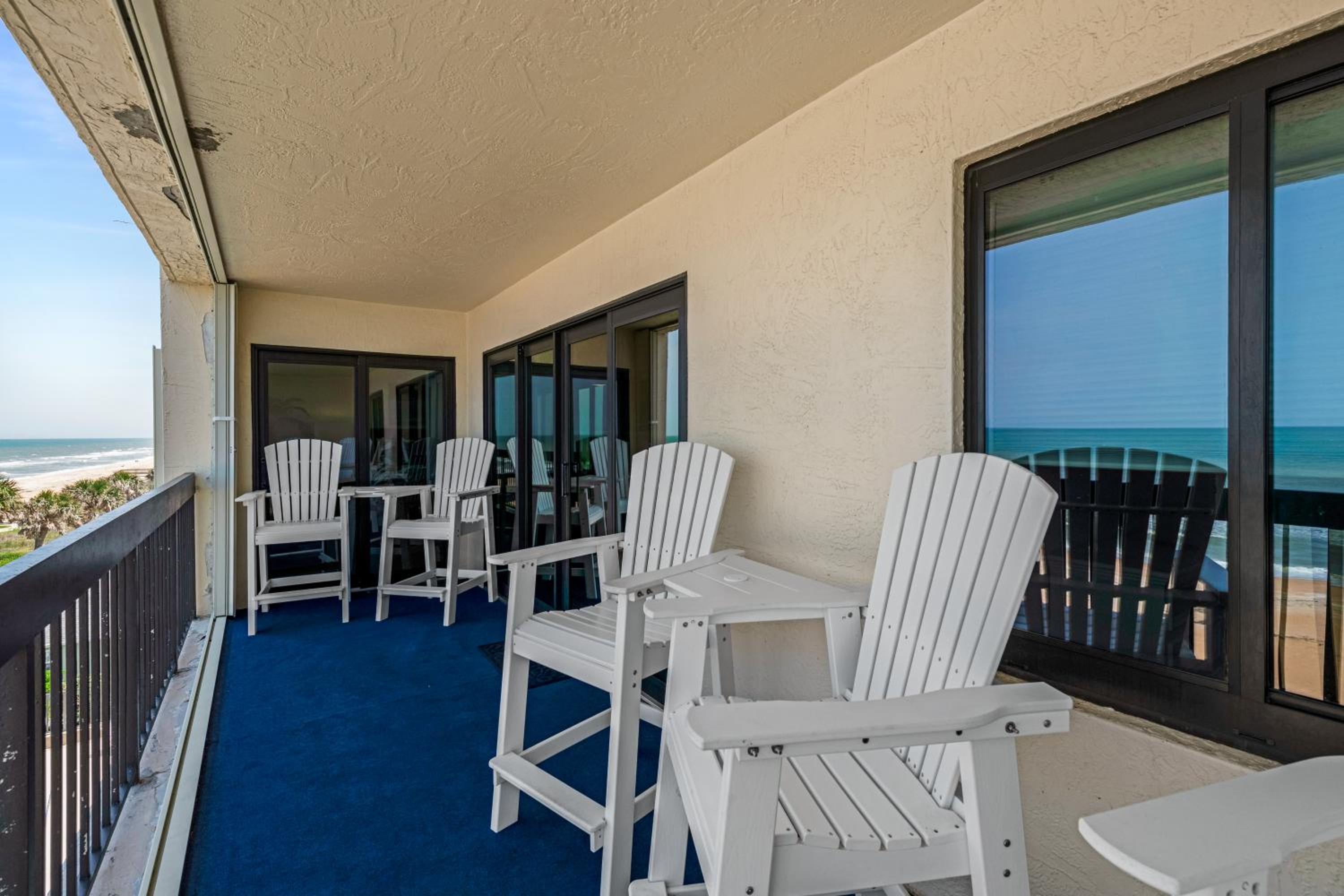Luxury direct oceanfront corner with large private balcony, heated pool and garage
