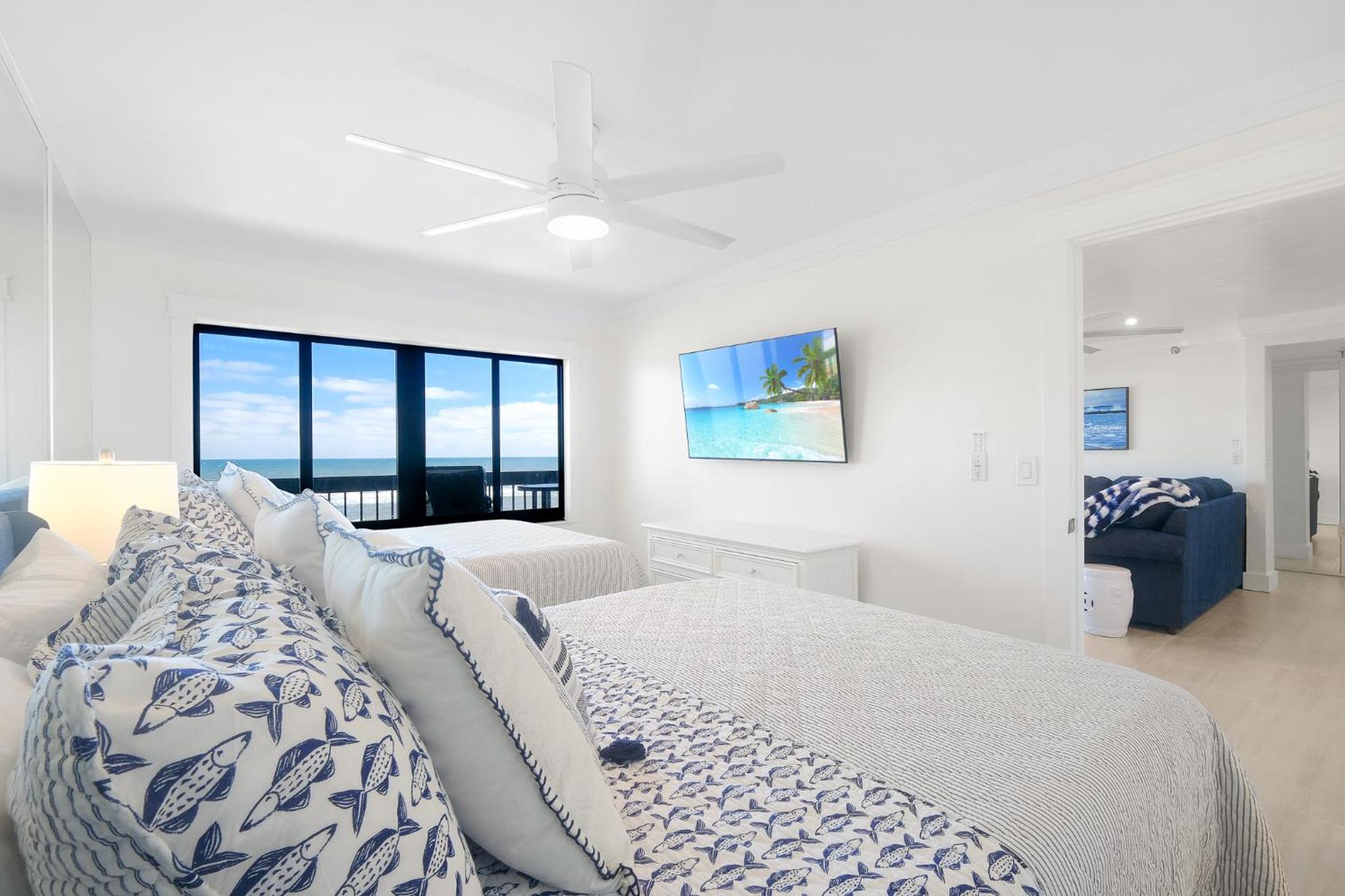 Luxury direct oceanfront corner with large private balcony, heated pool and garage