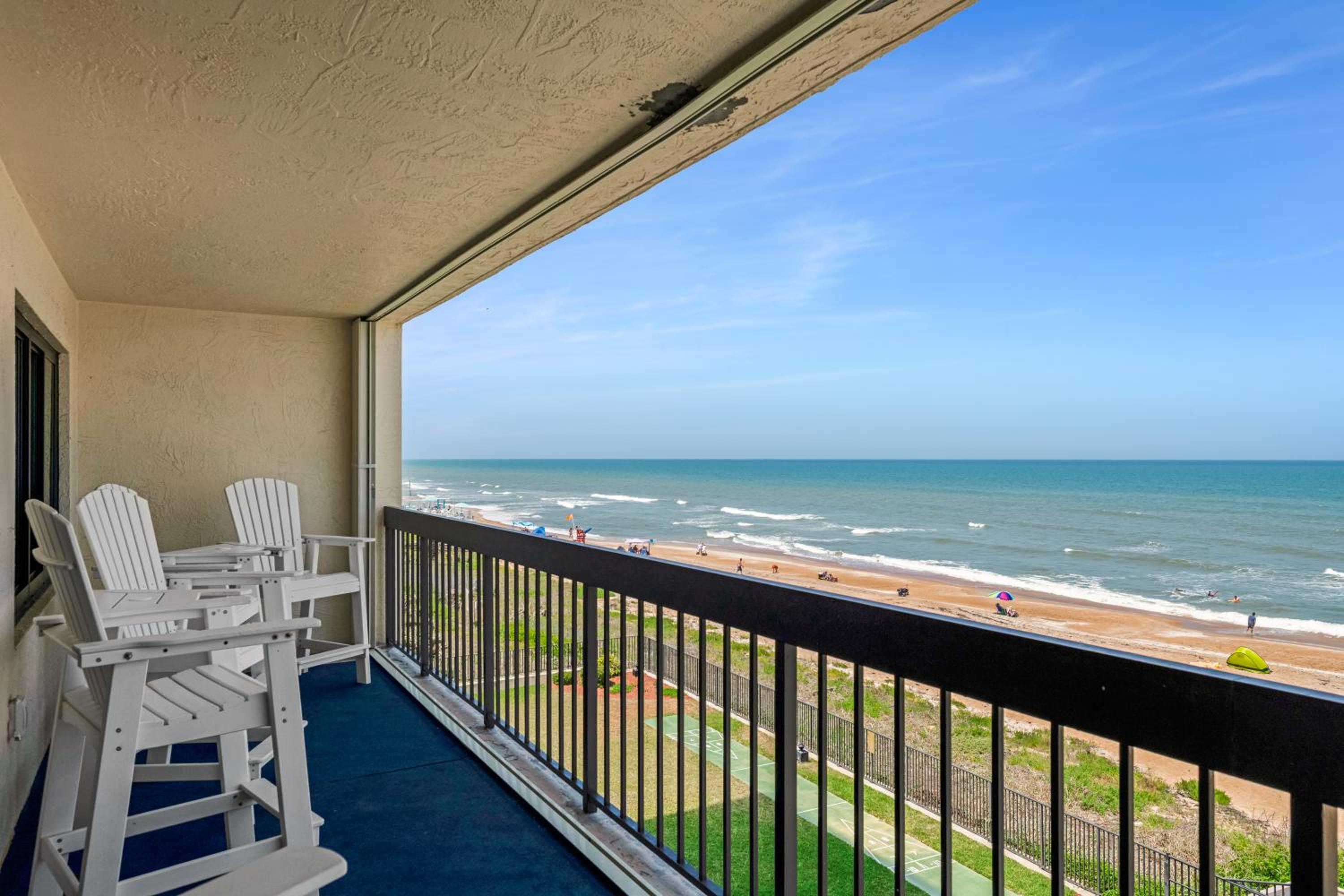 Luxury direct oceanfront corner with large private balcony, heated pool and garage