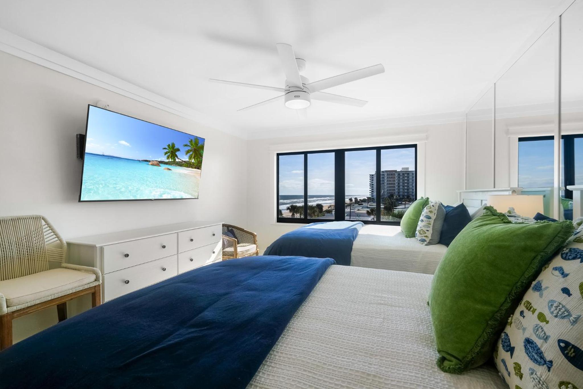 Luxury direct oceanfront corner with large private balcony, heated pool and garage