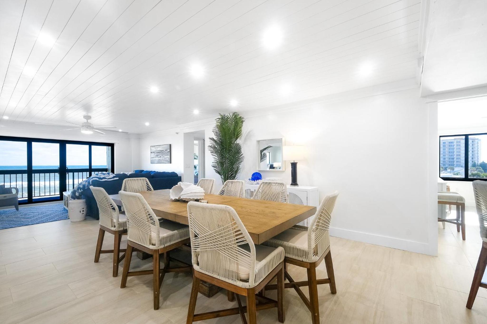 Luxury direct oceanfront corner with large private balcony, heated pool and garage