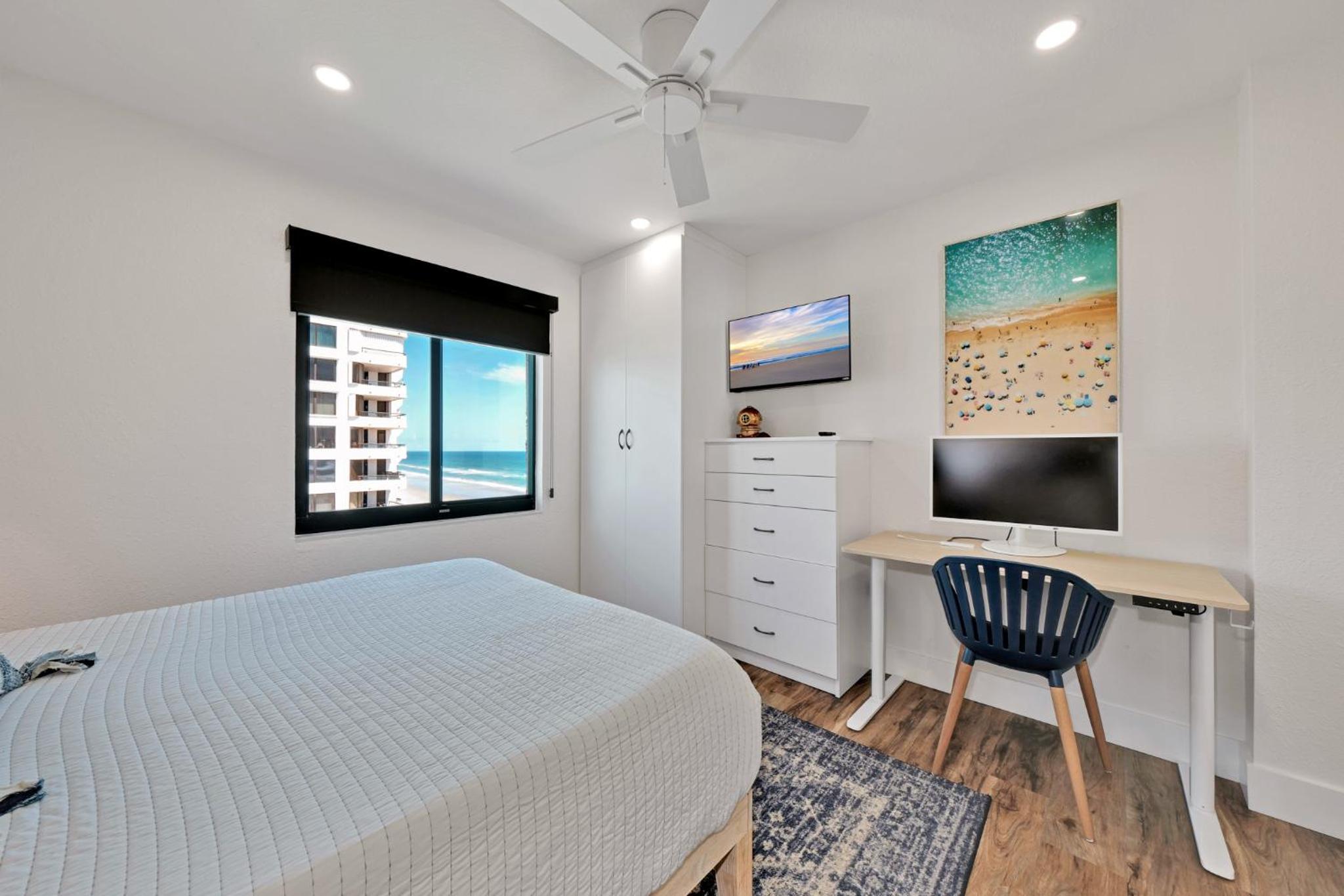 Direct oceanfront corner penthouse with huge wrap-around balcony offering beach and pool views