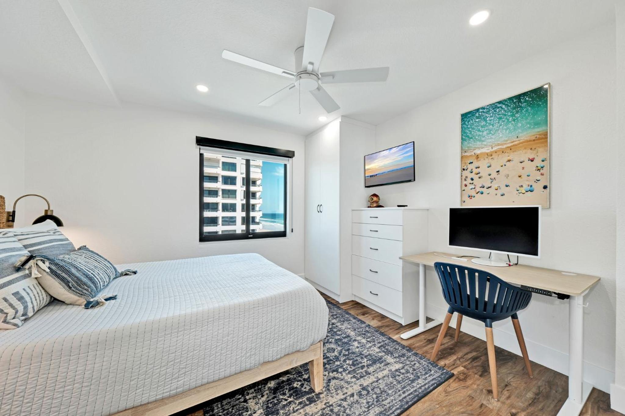Direct oceanfront corner penthouse with huge wrap-around balcony offering beach and pool views