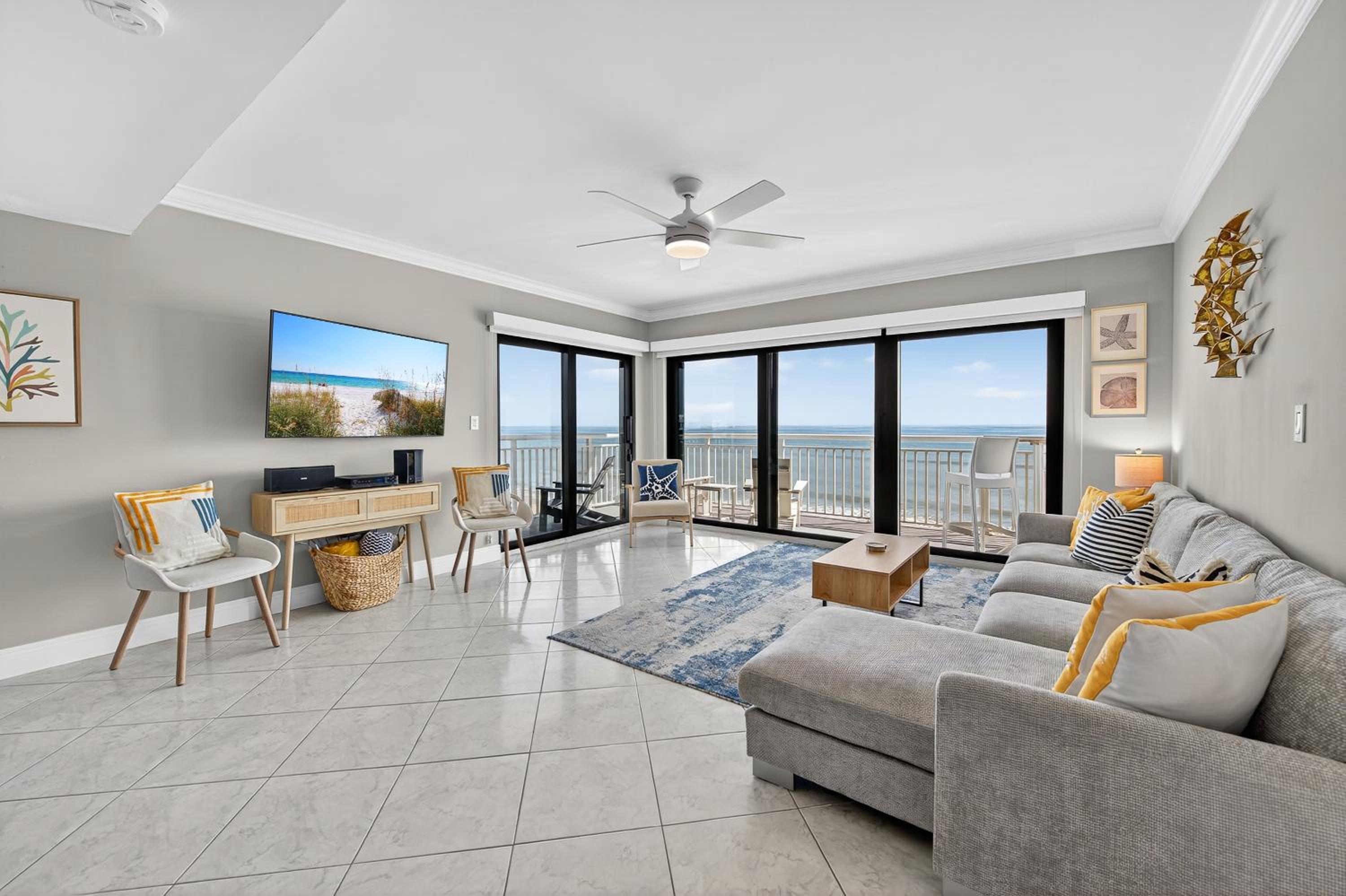 Updated direct oceanfront corner condo with a wrap-around balcony overlooking the heated pool