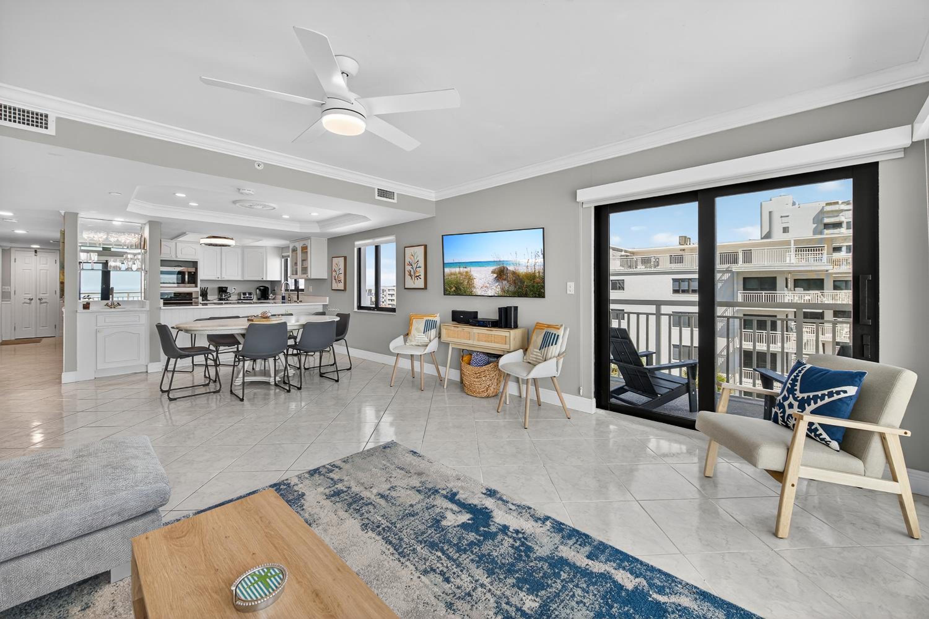Updated direct oceanfront corner condo with a wrap-around balcony overlooking the heated pool