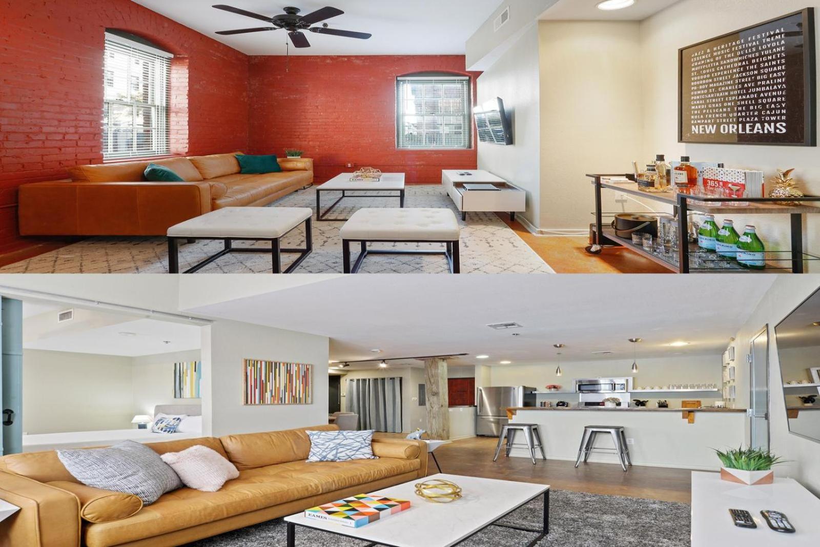 Group Getaway - 2 Modern 3BR-2BA Warehouse Flats - 6 Bedrooms & 4 Baths Total
