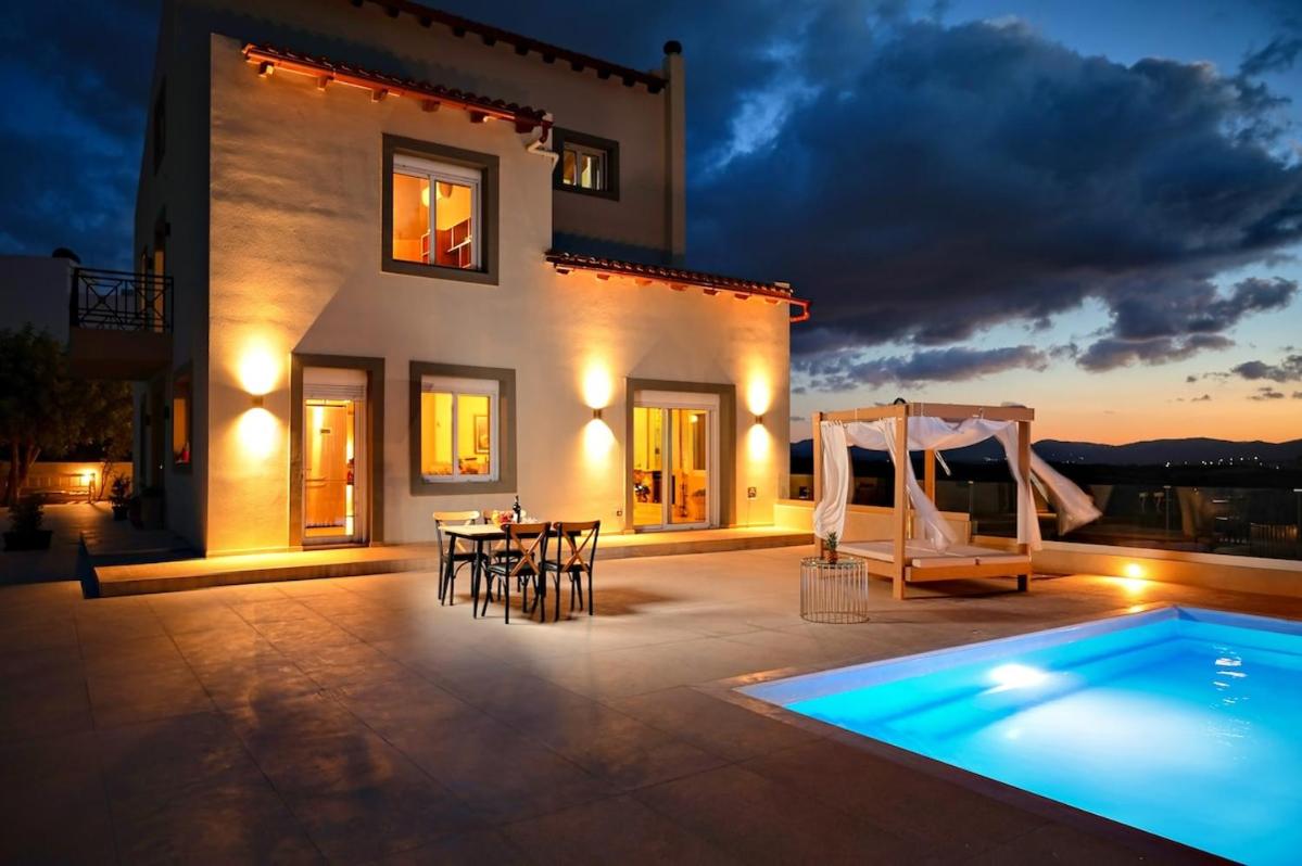 Aurora Heraklion Seasons Villa- Sea Pool Fireplace