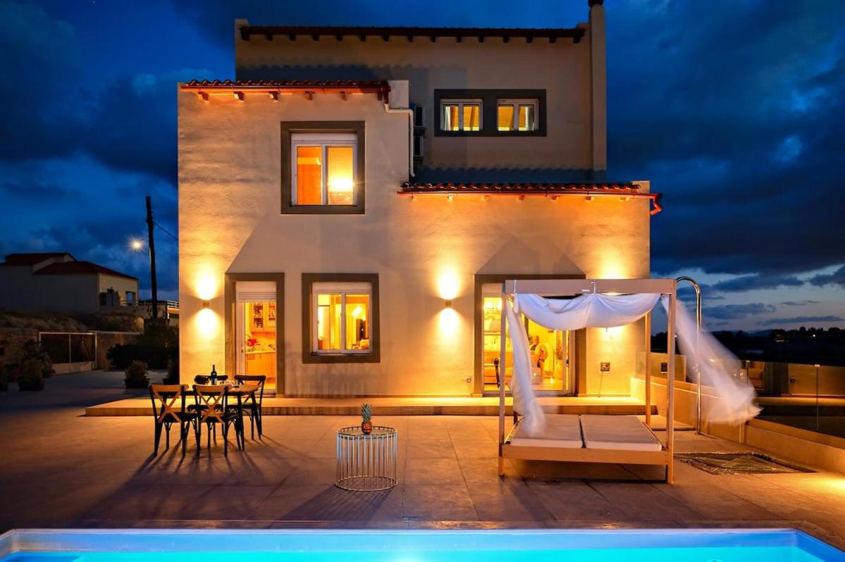 Aurora Heraklion Seasons Villa- Sea Pool Fireplace
