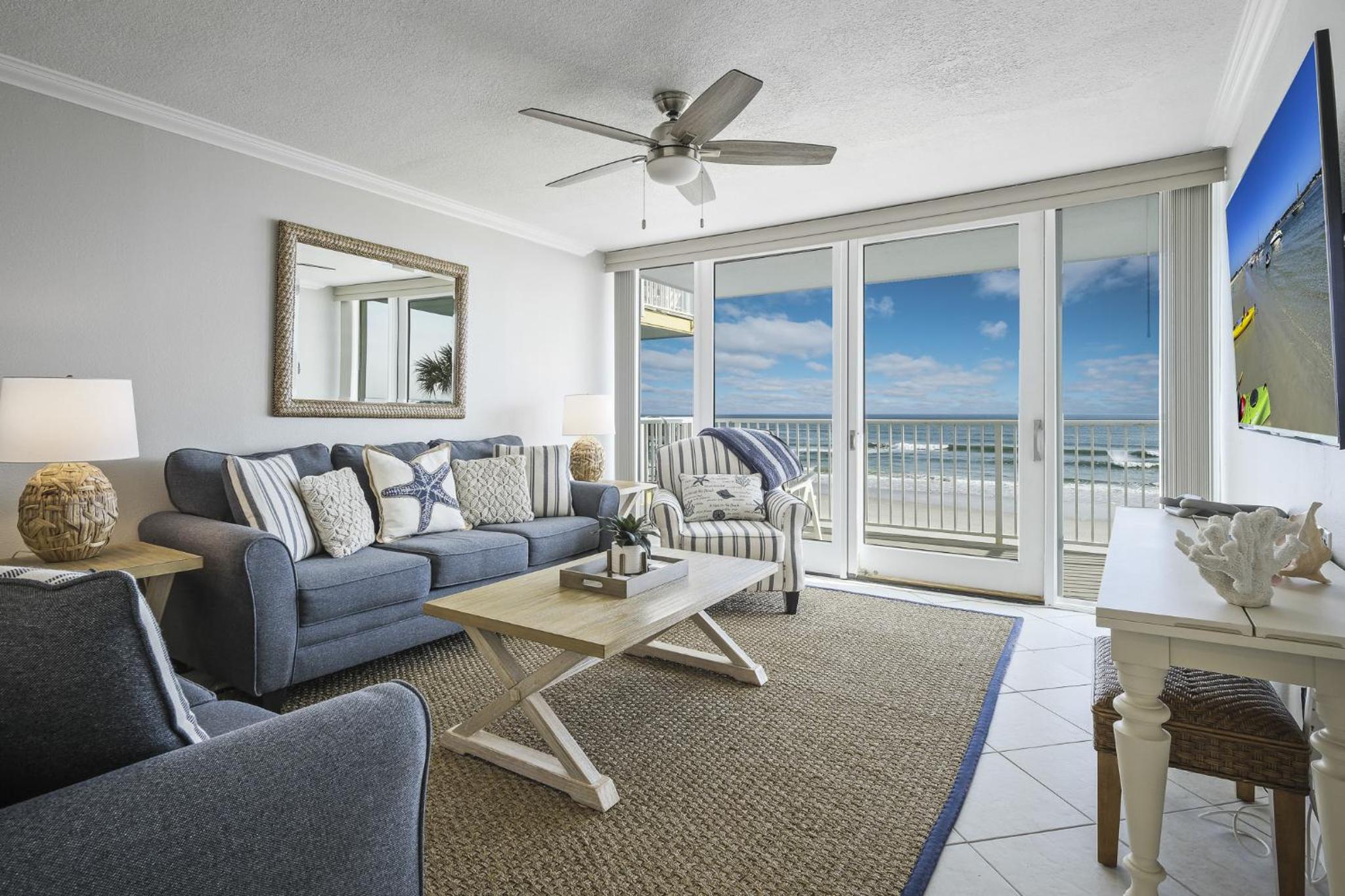 New listing! Direct oceanfront condo with a balcony, heated pool, and tennis court