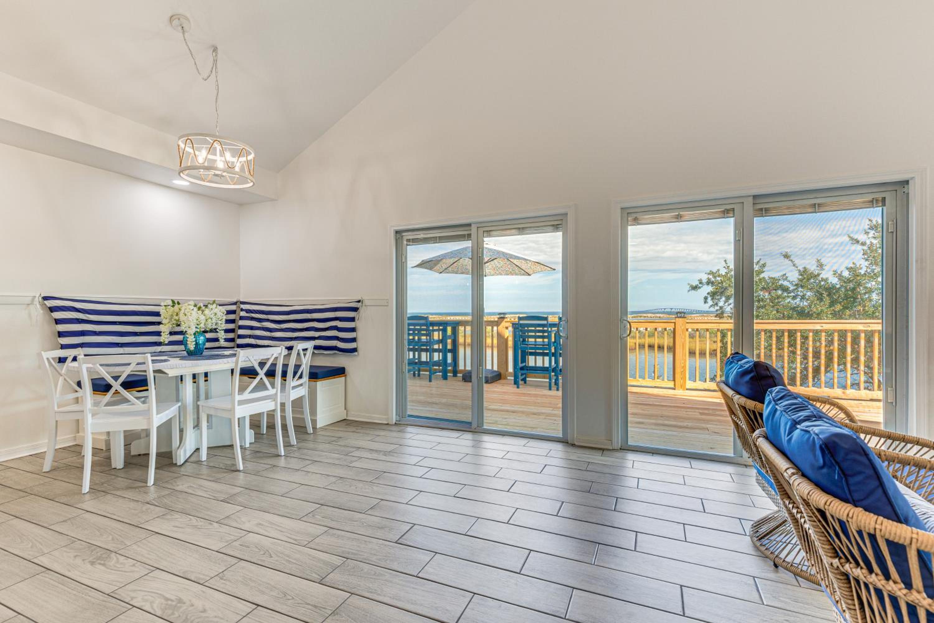 Steps to Gulf Bayside Dauphin Island Home with Dock
