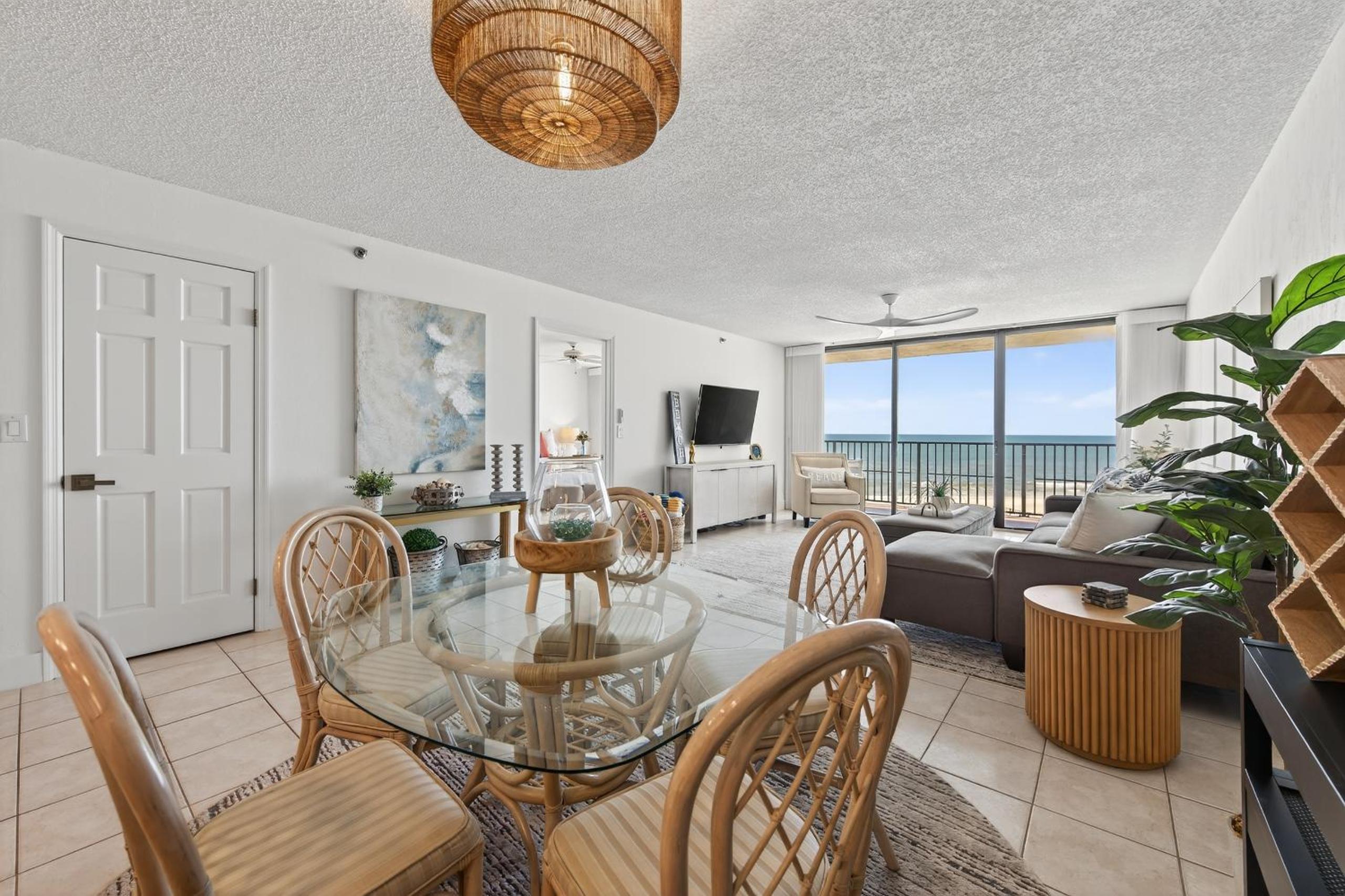 New Listing! Updated direct oceanfront condo with a pool, hot tub, and garage parking