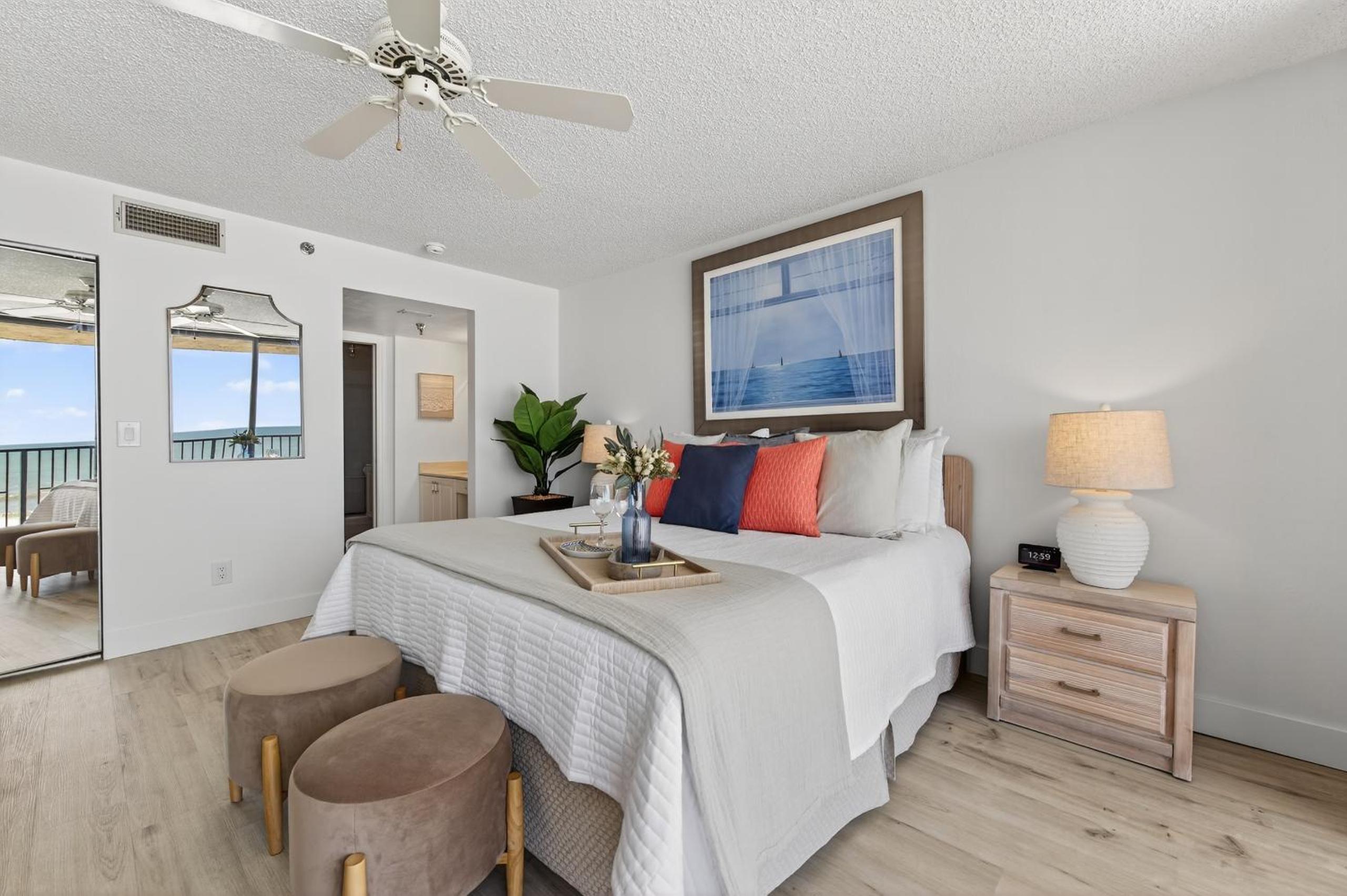 New Listing! Updated direct oceanfront condo with a pool, hot tub, and garage parking