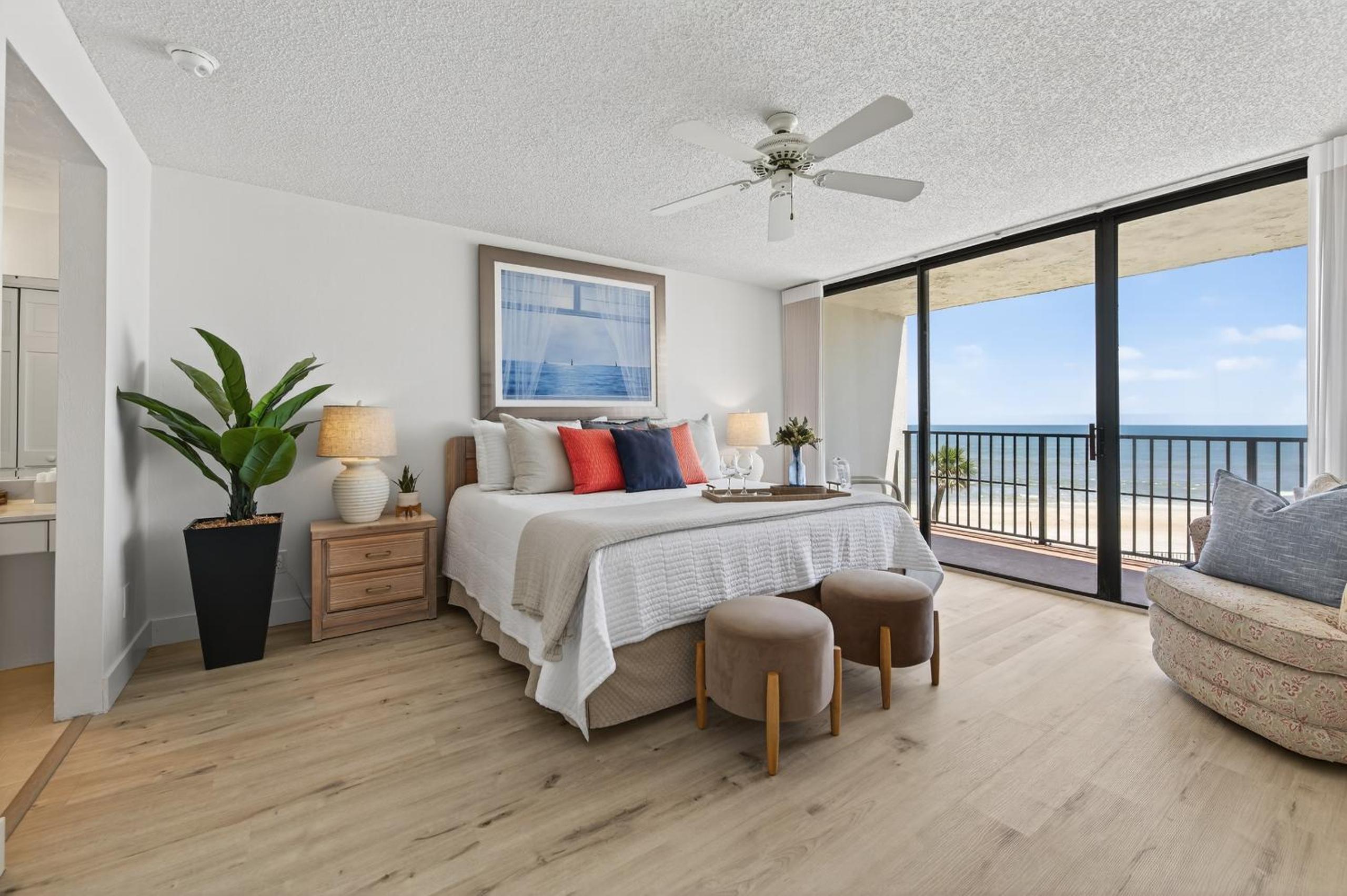 New Listing! Updated direct oceanfront condo with a pool, hot tub, and garage parking