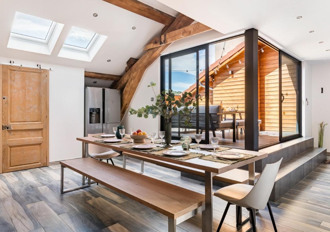 Le Rooftop Loft premium 3 chambres avec terrasse & parking en centre-ville de Saint-Étienne