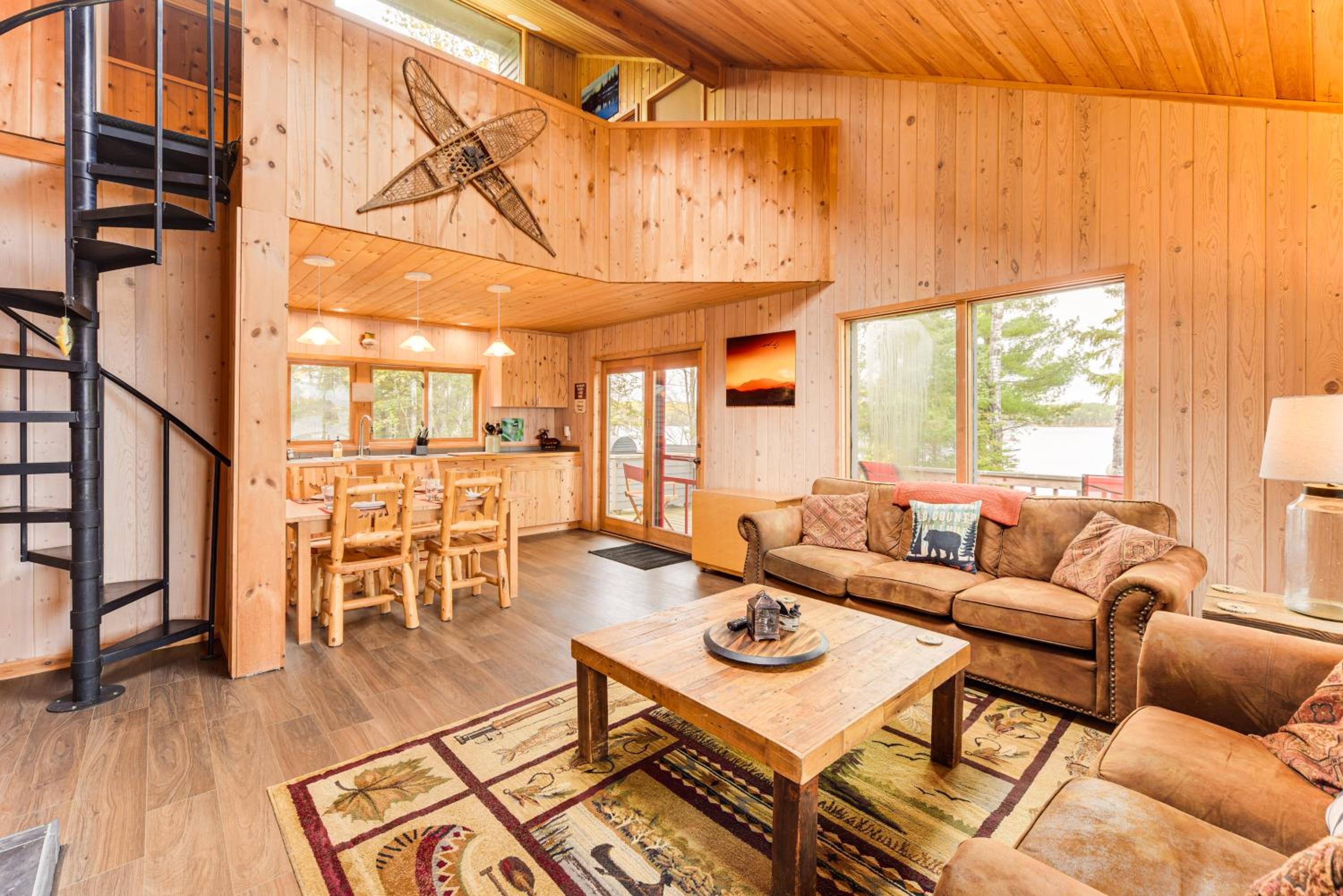 Private Peninsula! Modern-Rustic Fall Lake Cabin