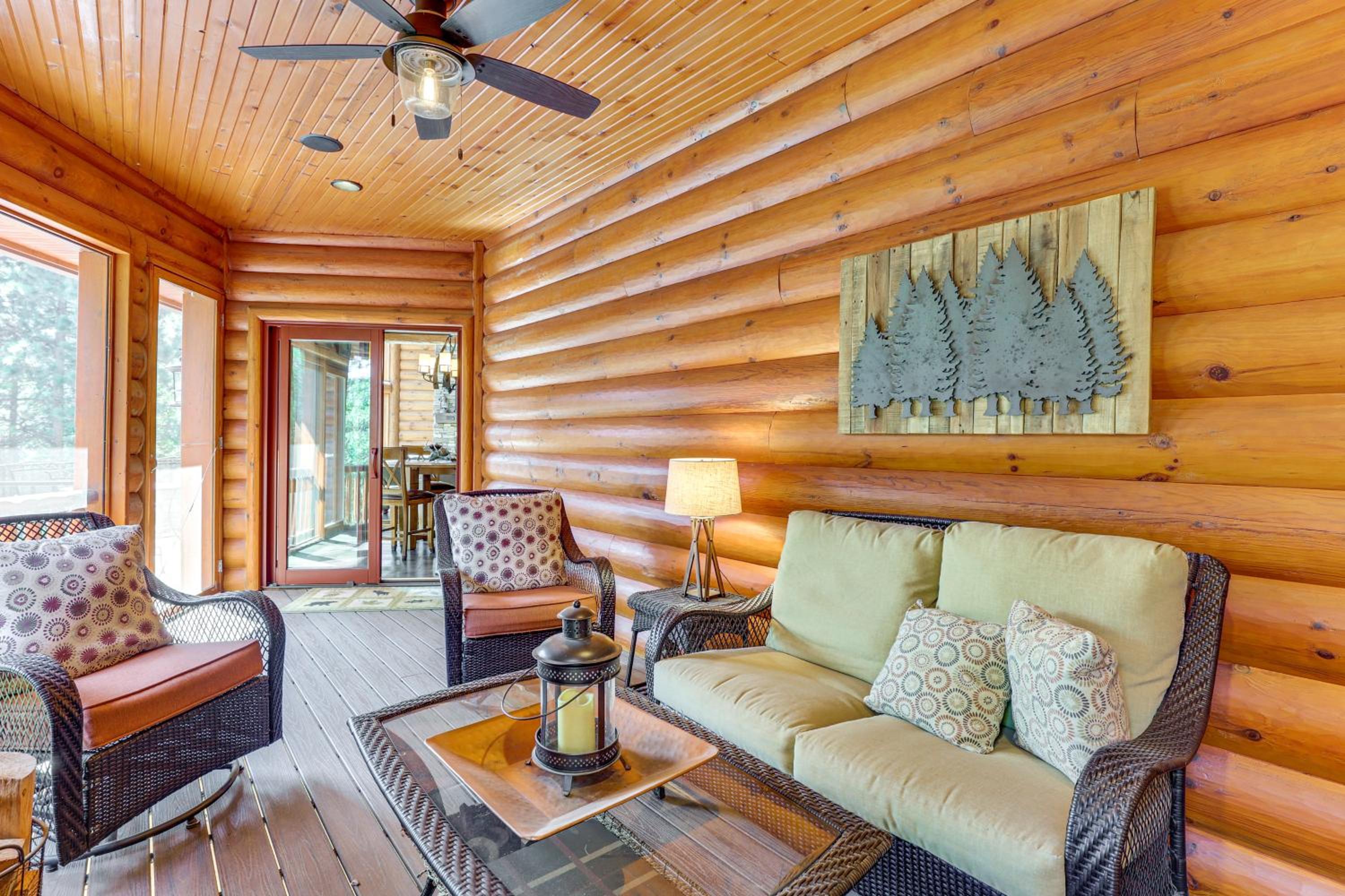 Hike, Fish and More Grand Cabin with Decks in Sturgis