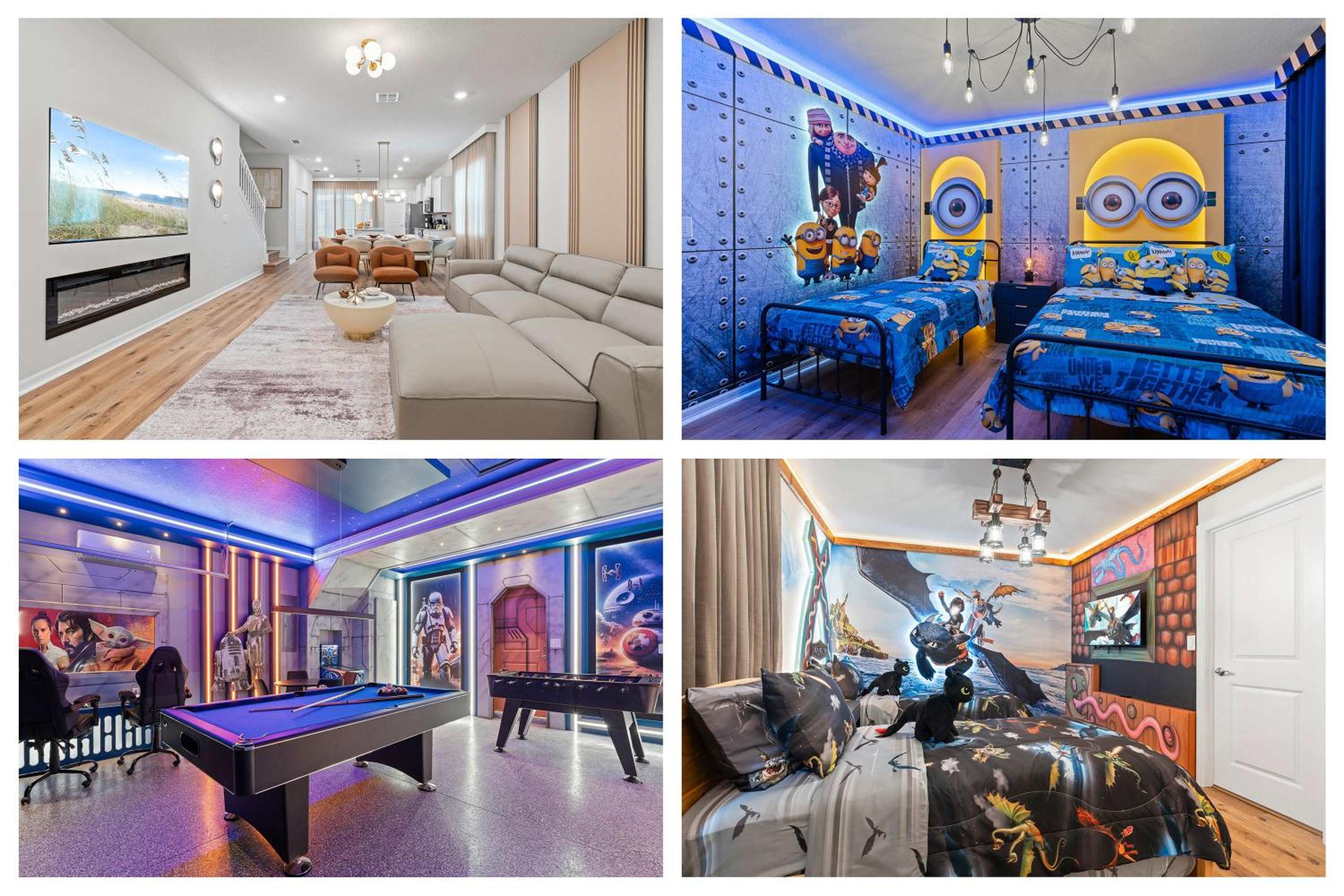 Epic Family Villa Pool Theater Themed Bedrooms