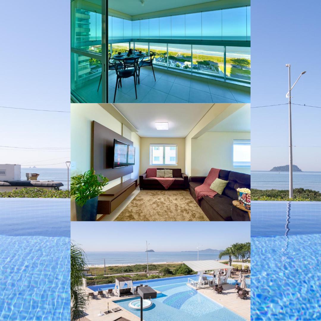 Apto Frente Mar Bali Beach Home Club 3 Quartos Climatizados Cozinha Completa Sacada com Churrasqueira 2 Vagas de Garagem Piscina borda infinita Sauna Acade