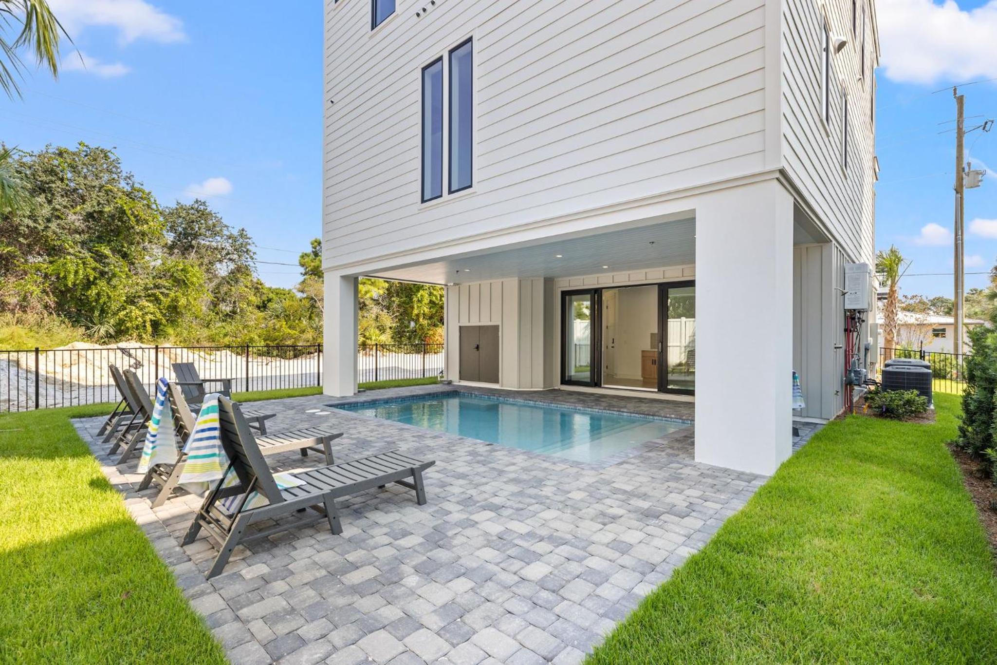 Remarkable BRAND NEW Modern 5br 30A Home w/ Private Pool, Steps 2 the Beach!