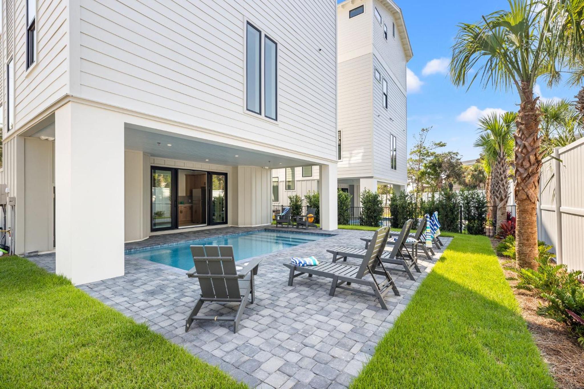 Remarkable BRAND NEW Modern 5br 30A Home w/ Private Pool, Steps 2 the Beach!