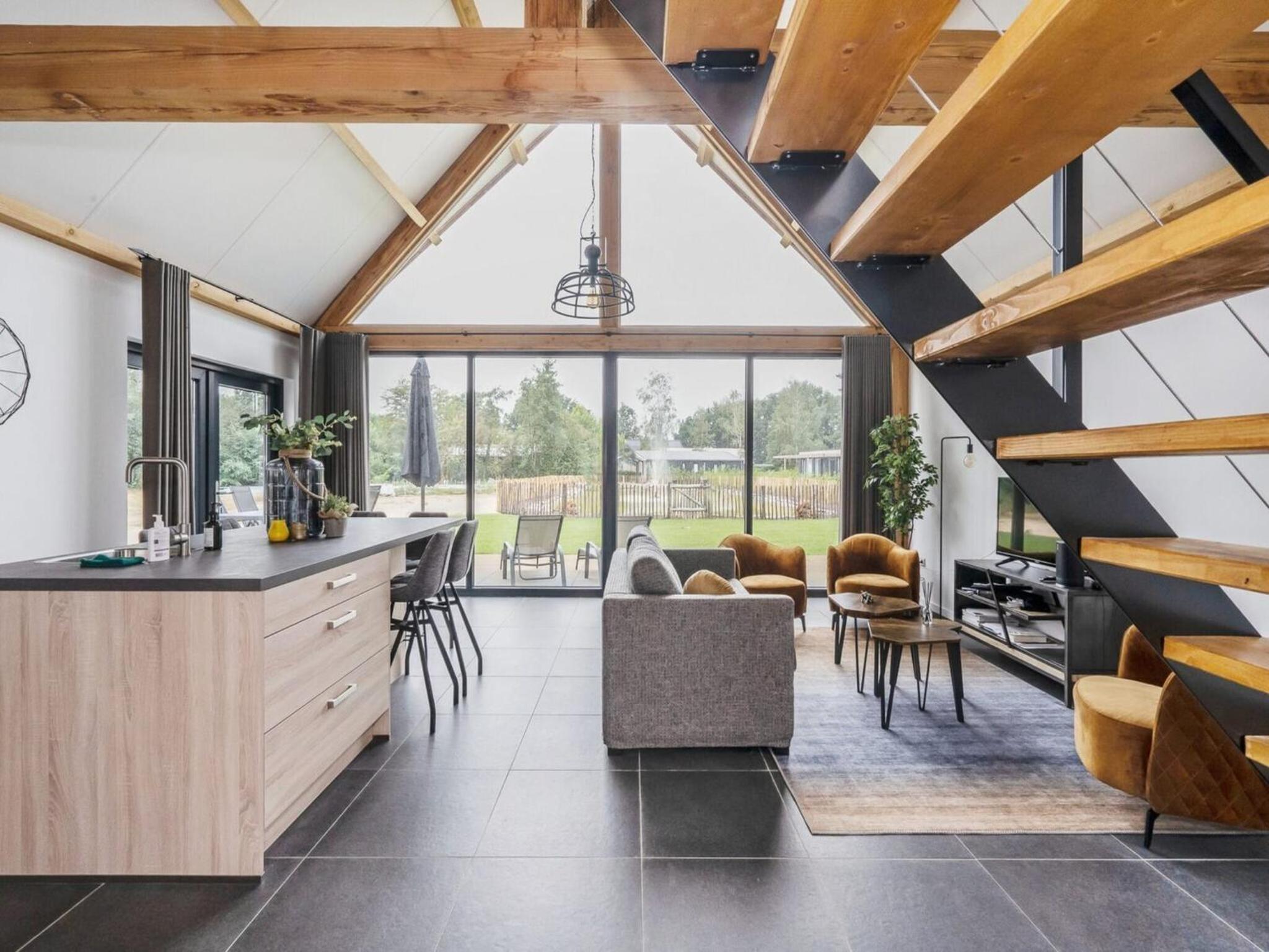 Modern lodge stay with pond view