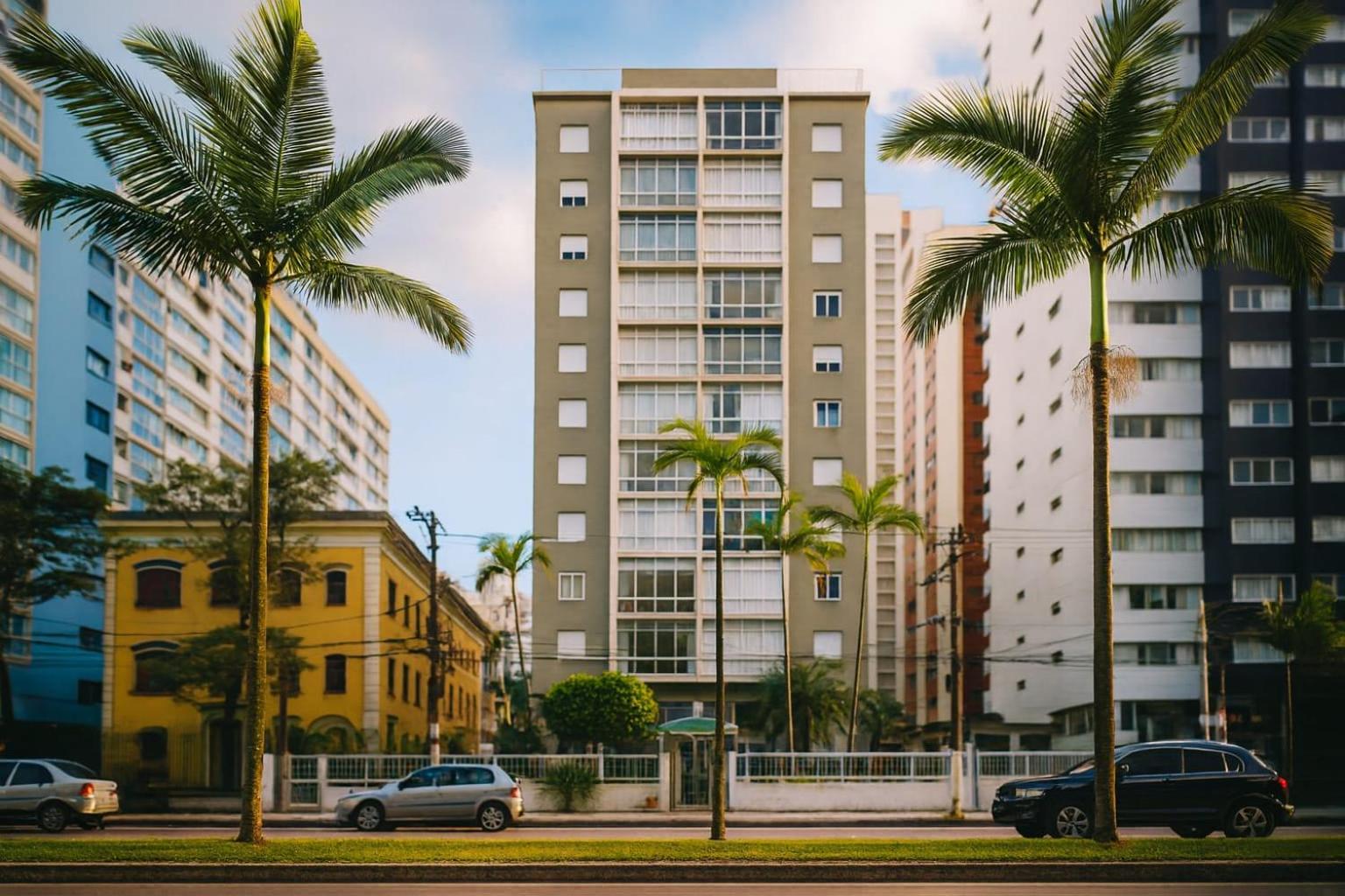 Apartamento Frente ao Mar no Embaré Moderno Completo