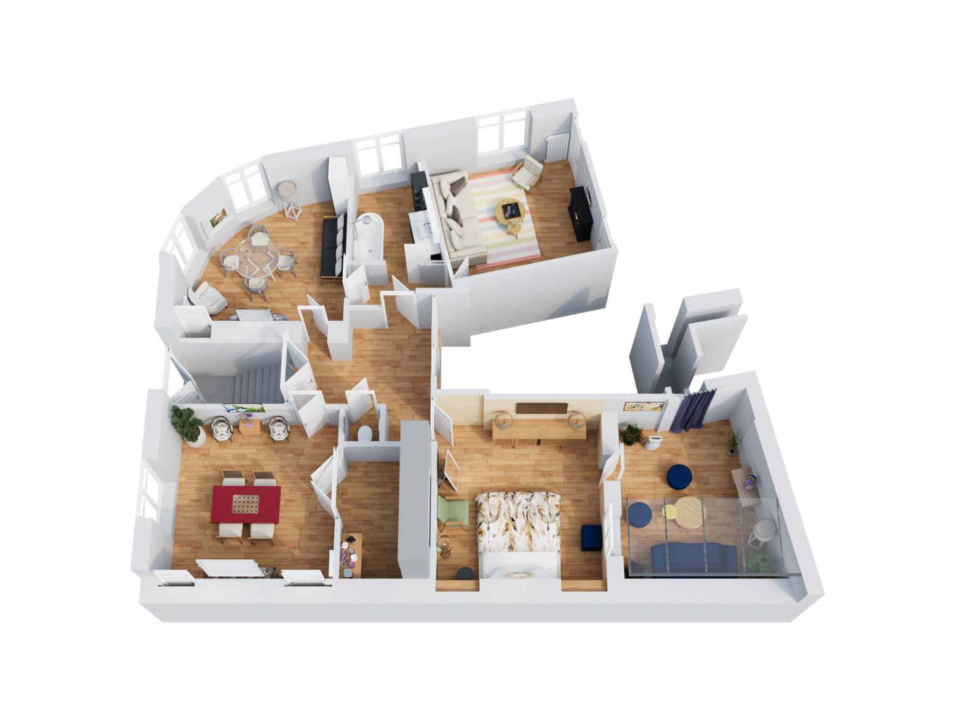 Appartement luxueux avec véranda, centre-ville
