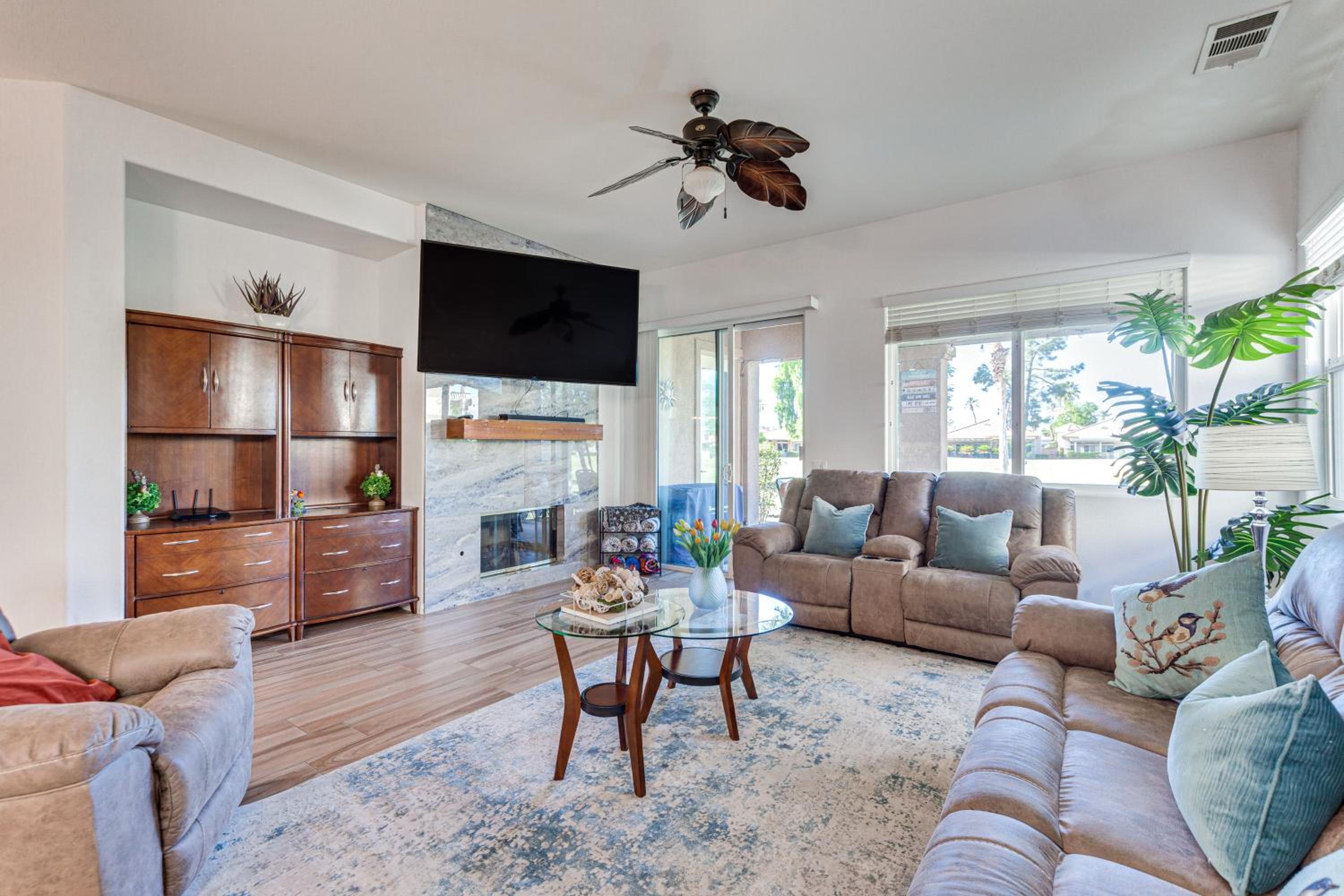 On Golf Course Quiet Indio Home with Pool Access!