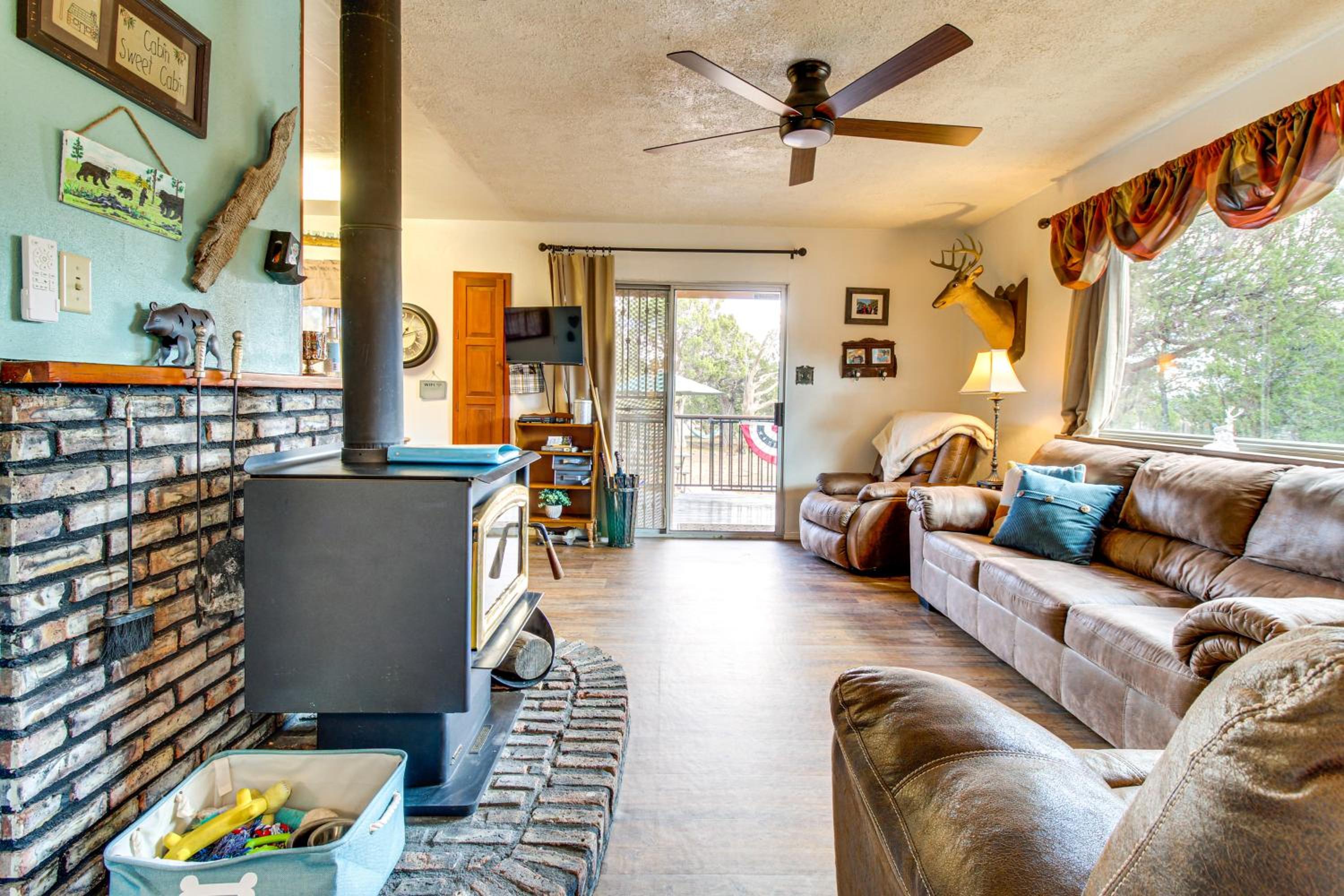 Hike and Fish Family Escape with Fire Pit in Heber!