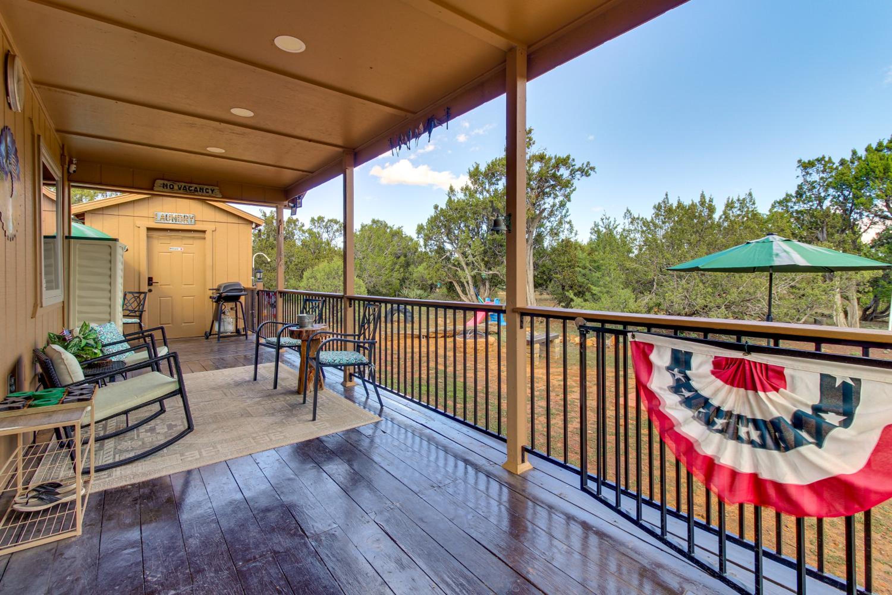 Hike and Fish Family Escape with Fire Pit in Heber!