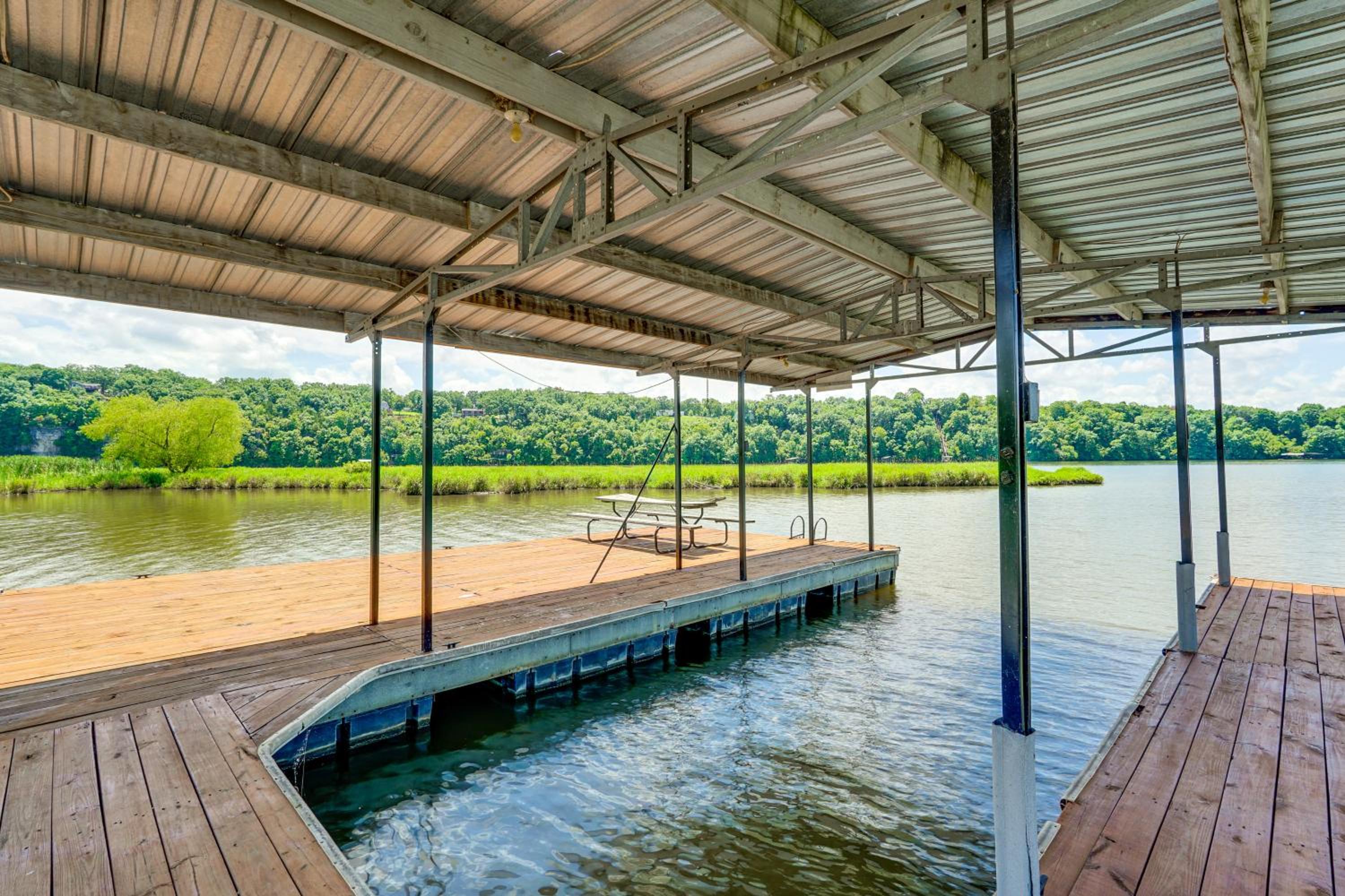 Ozarks Waterfront Home with Dock and Marina Access