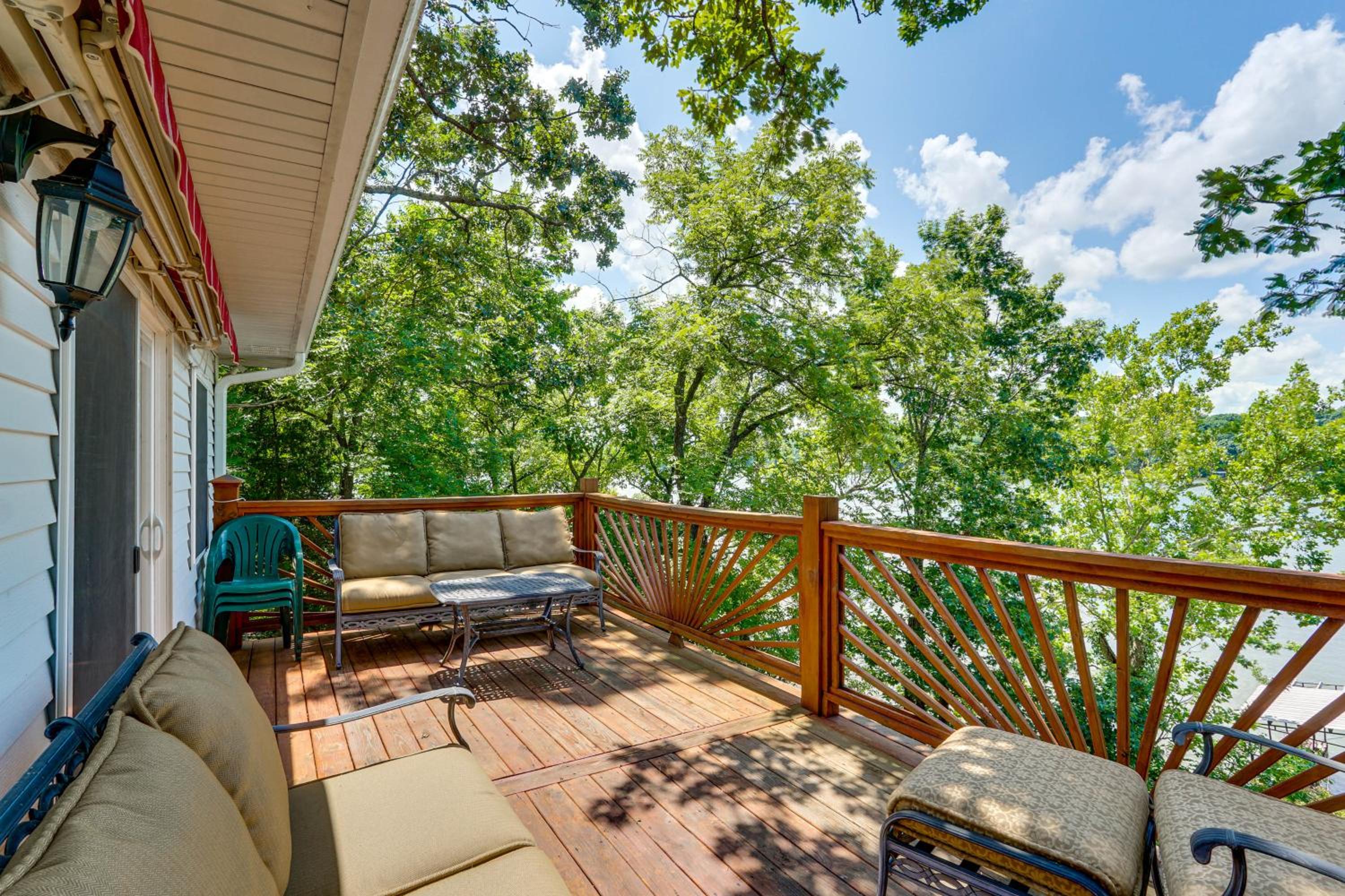 Ozarks Waterfront Home with Dock and Marina Access