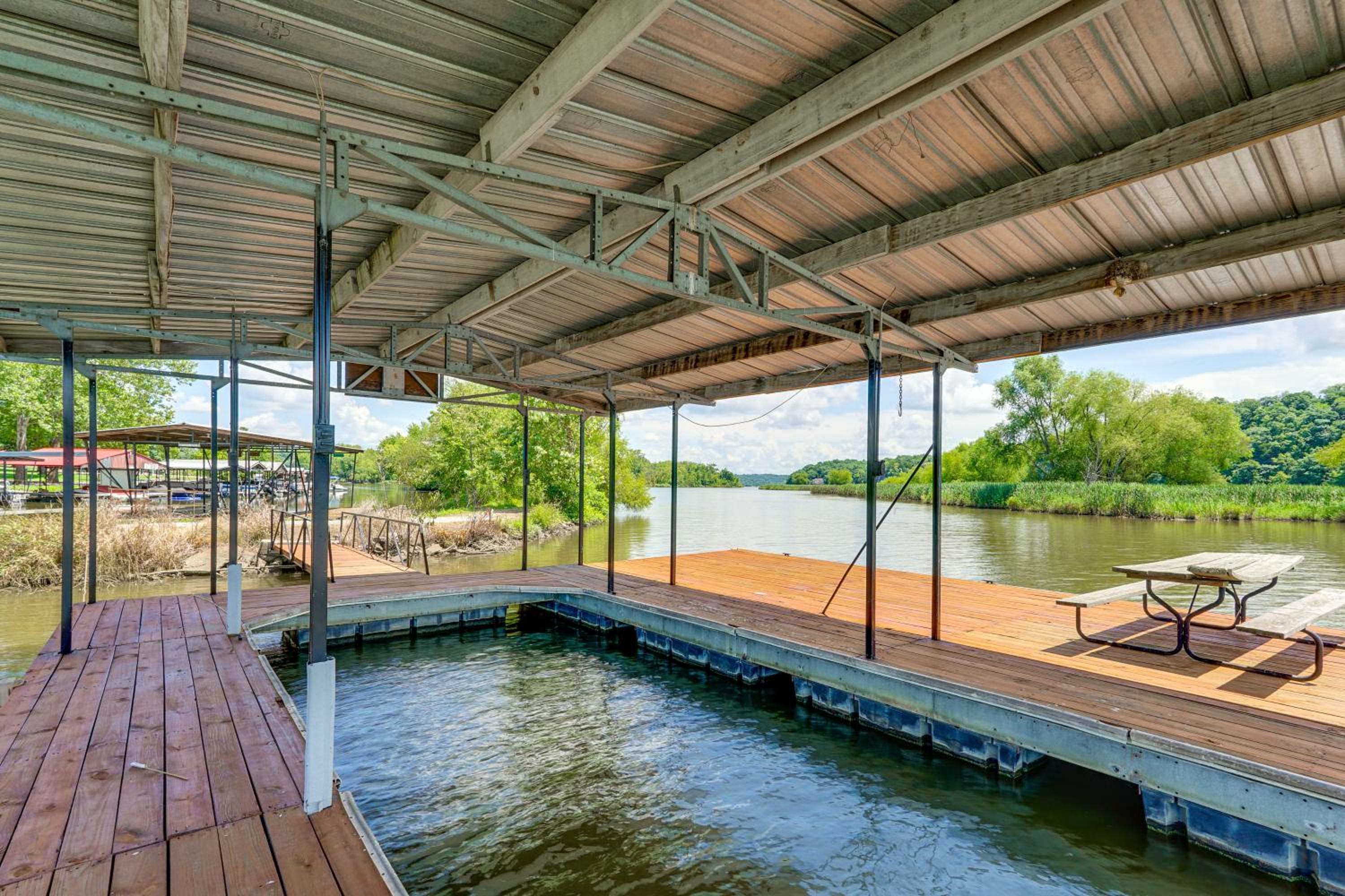 Ozarks Waterfront Home with Dock and Marina Access