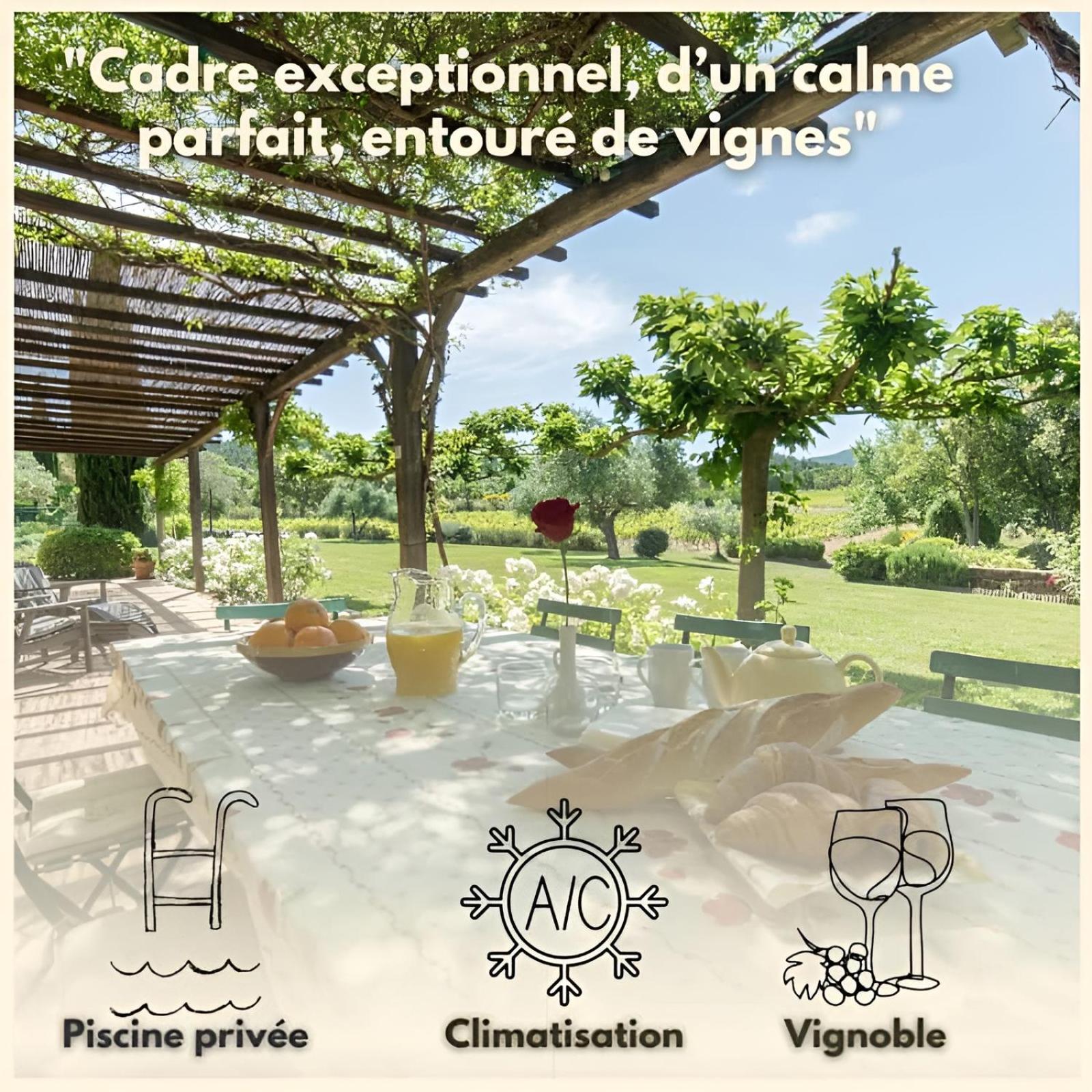 Villa le Mas - Vignoble - Piscine privé - Climatisation - 35min Saint Tropez