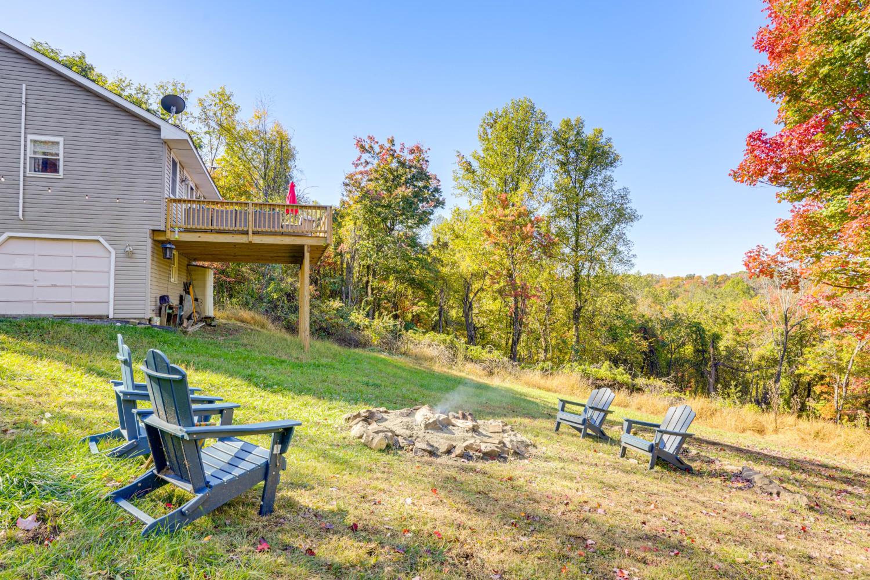 7 Mi to Main Street Cabin with Deck in Stanley!