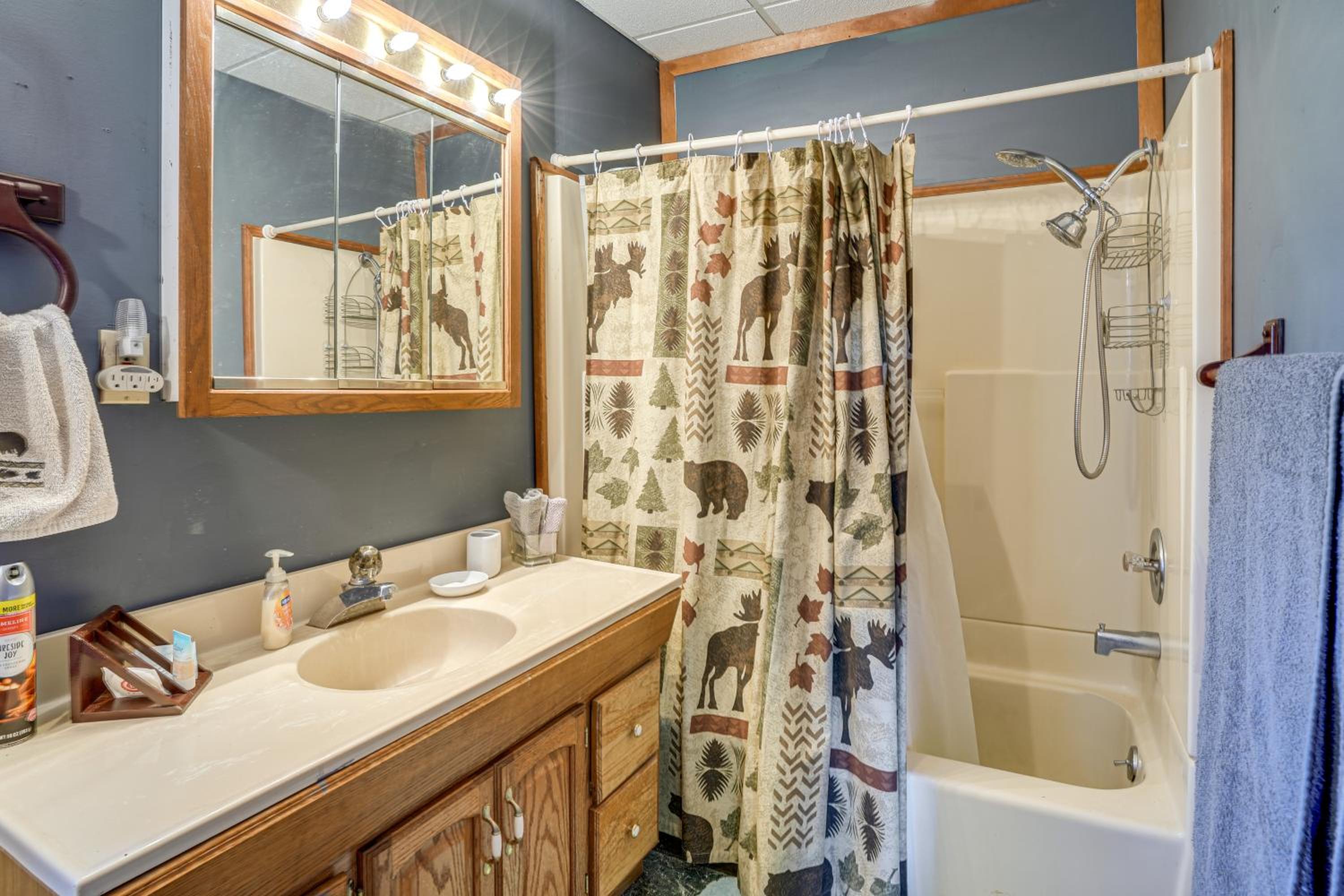 7 Mi to Main Street Cabin with Deck in Stanley!