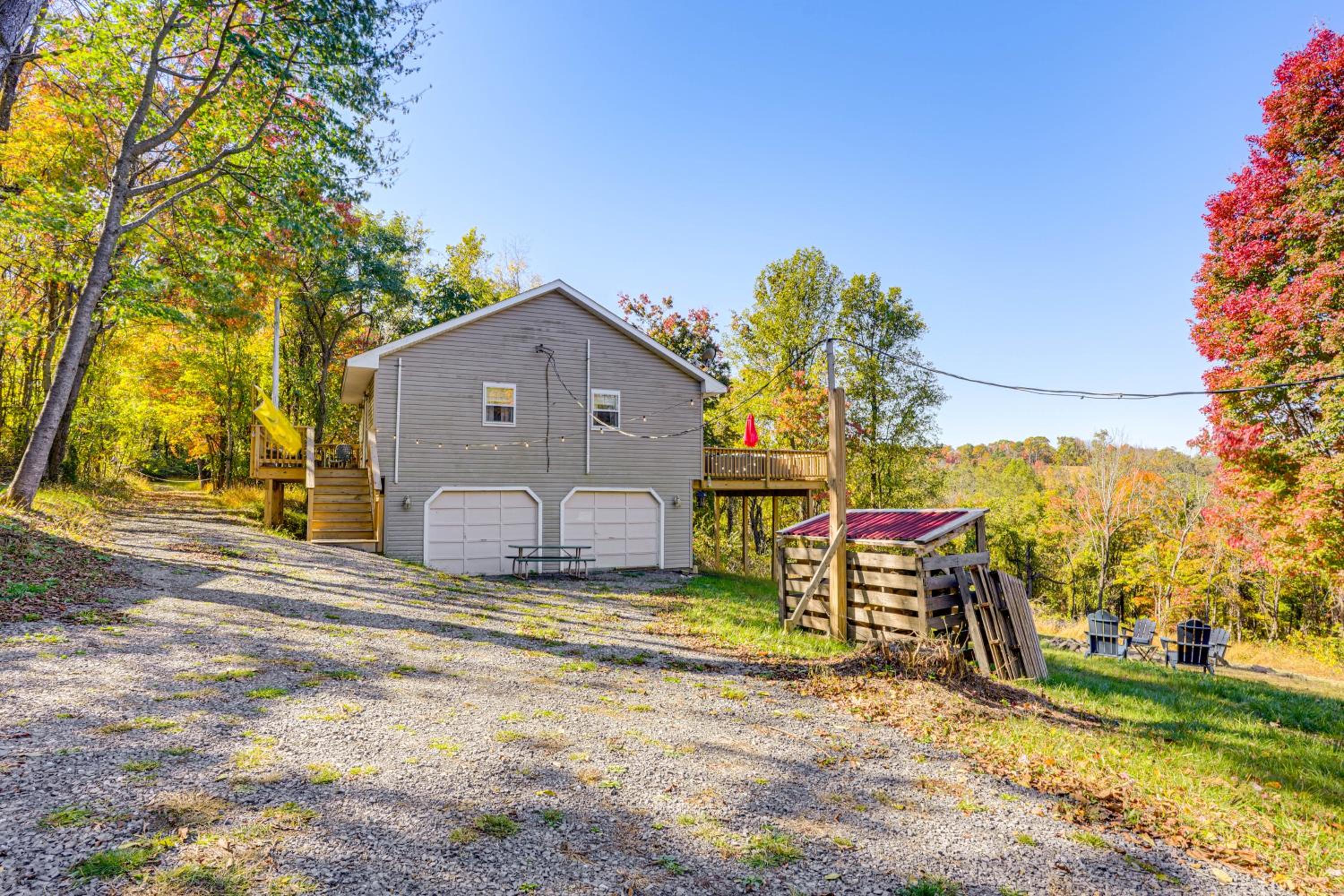 7 Mi to Main Street Cabin with Deck in Stanley!