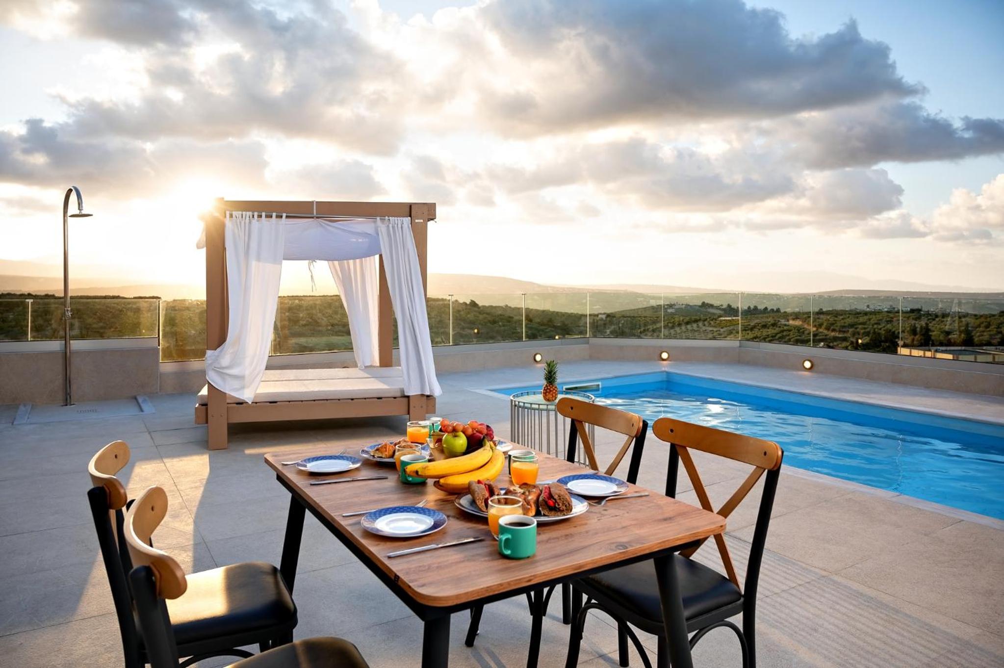 Aurora Heraklion Seasons Villa- Sea Pool Fireplace