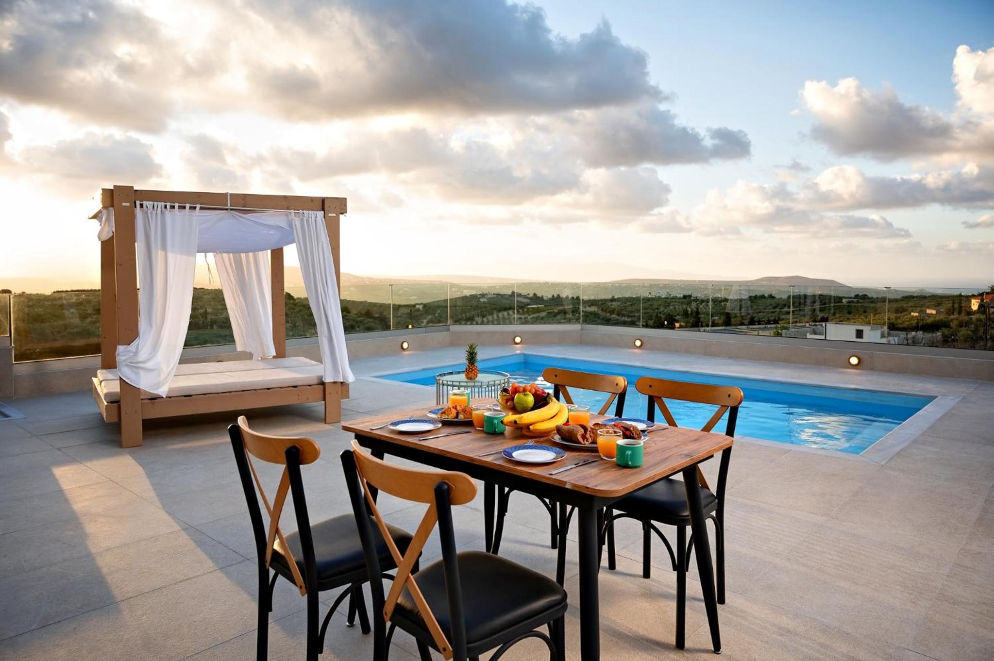 Aurora Heraklion Seasons Villa- Sea Pool Fireplace