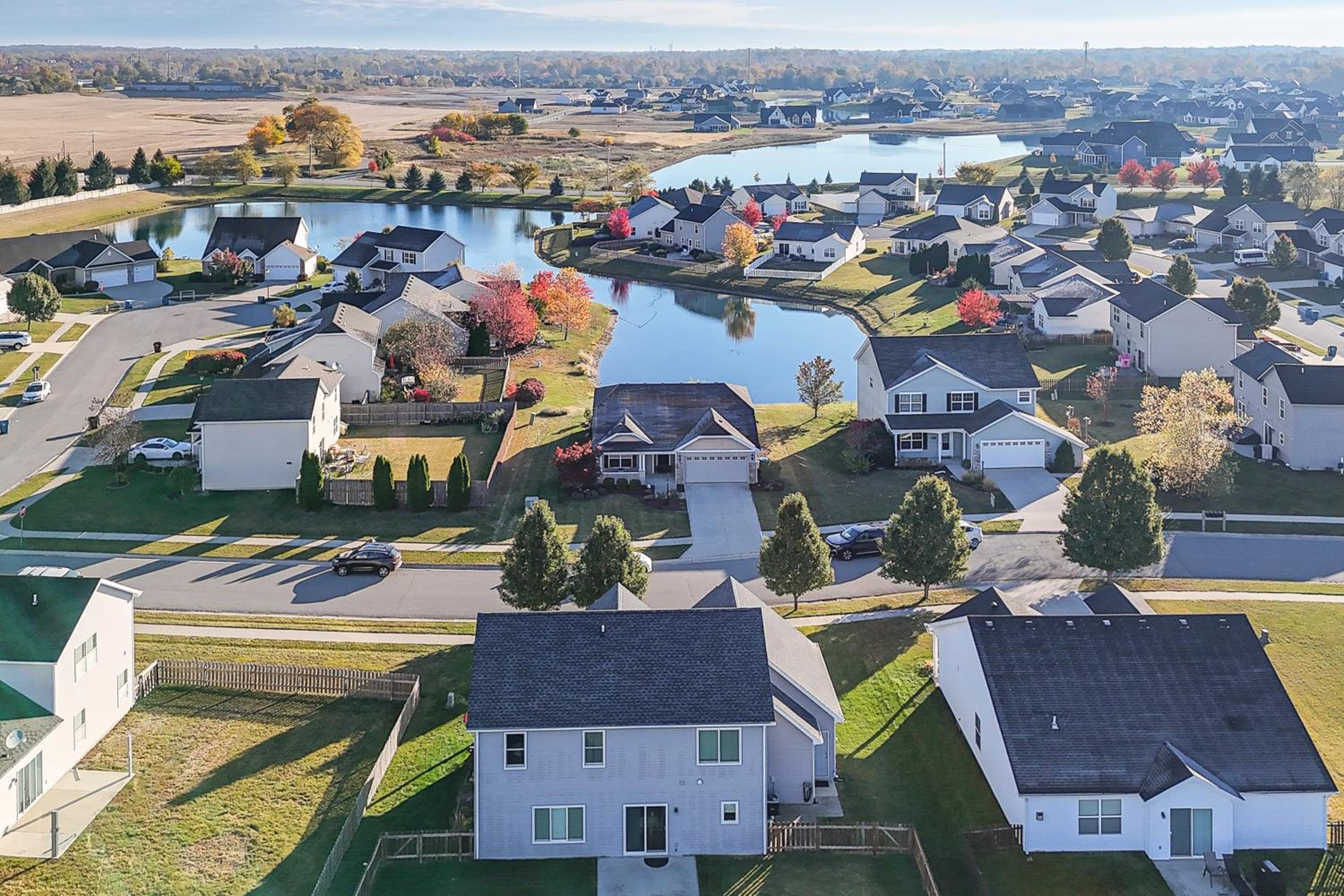 Private Yard and Pond Views Fort Wayne Family Home!