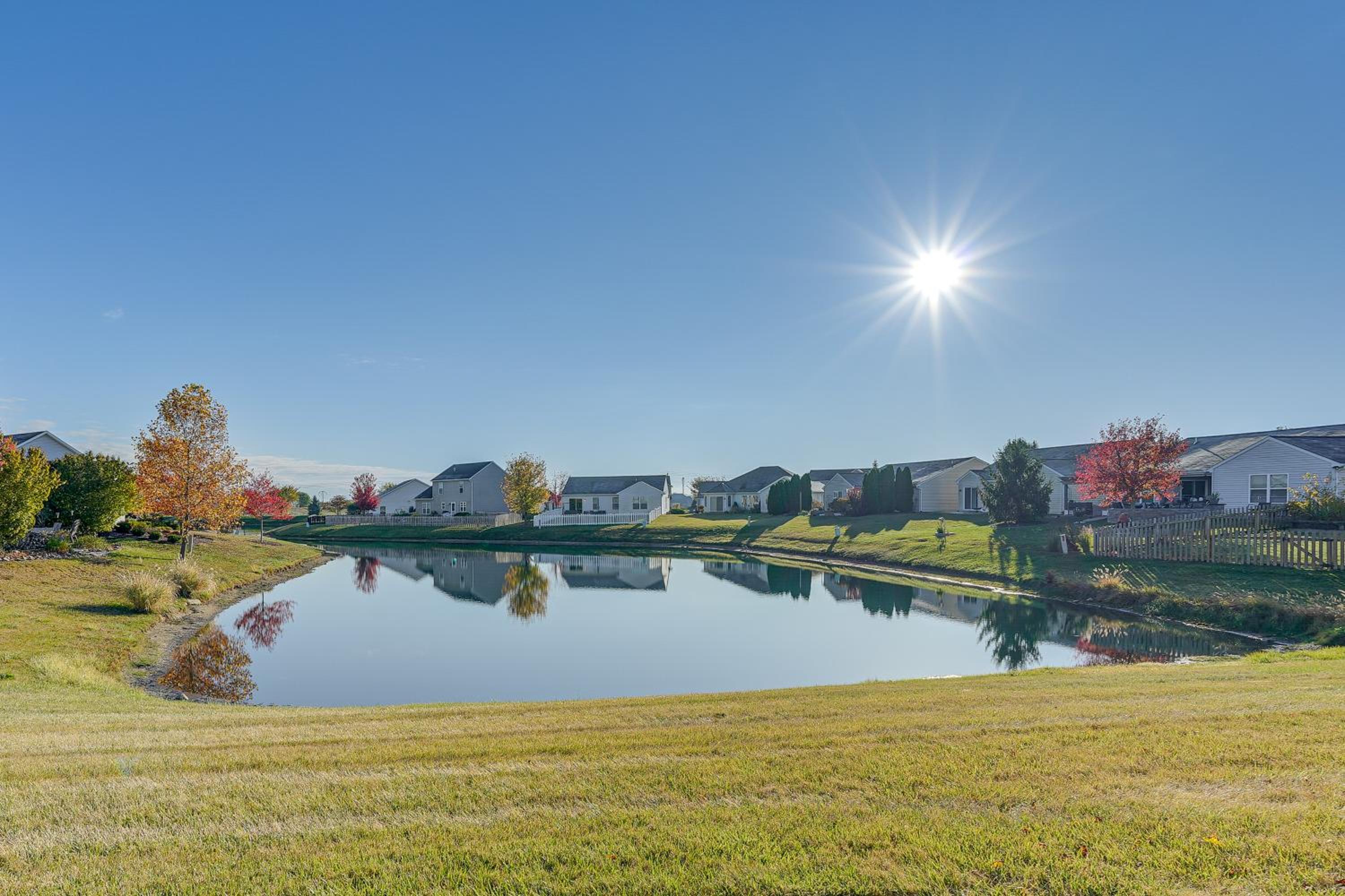 Private Yard and Pond Views Fort Wayne Family Home!