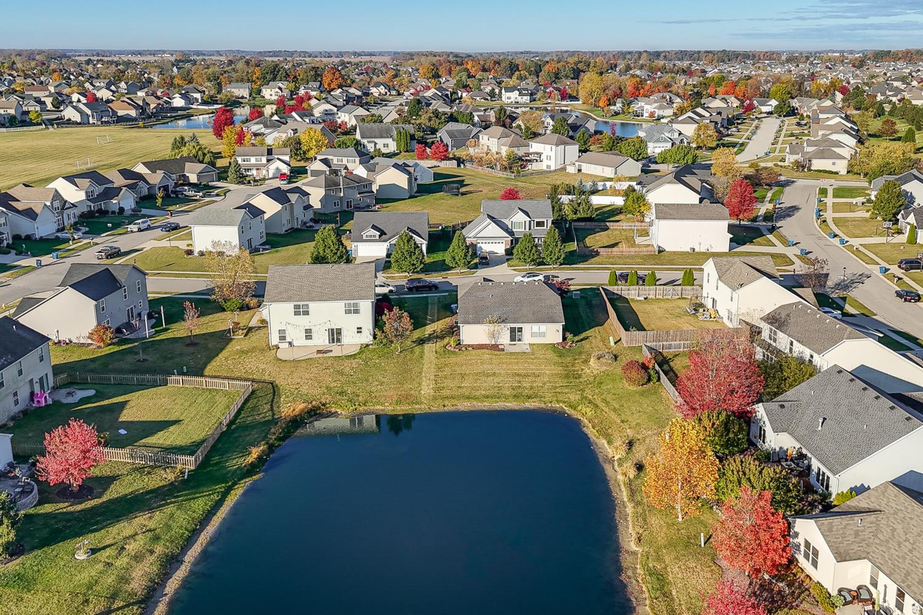 Private Yard and Pond Views Fort Wayne Family Home!