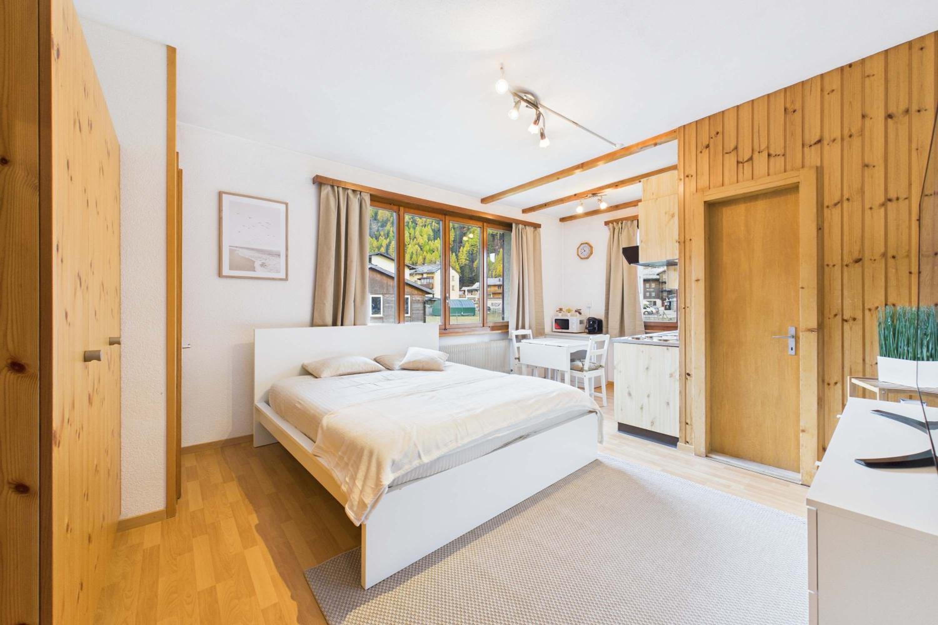 Comfortable studio with balcony and panoramic view