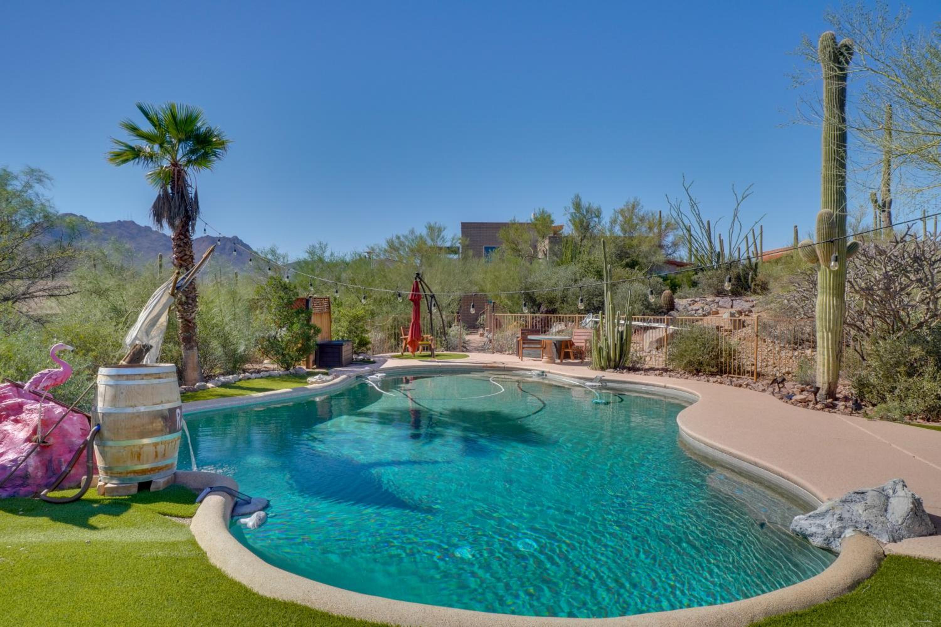 Pool and Stunning Mtn Views! Eclectic Tucson Home