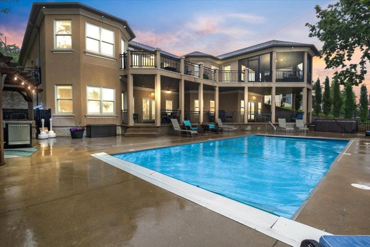 Luxury Lakefront Escape w/ Heated Pool, Hot Tub & Theater