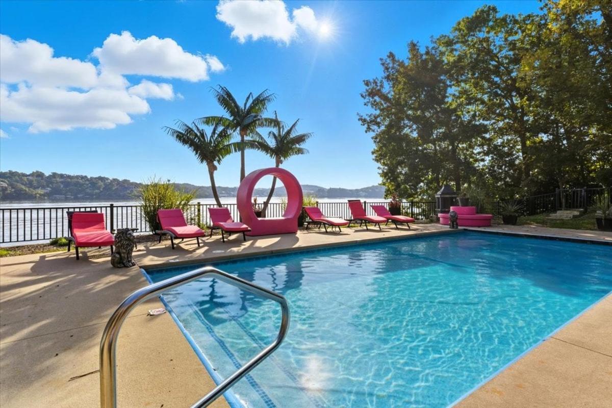 Luxury Lakefront Escape w/ Heated Pool, Hot Tub & Theater