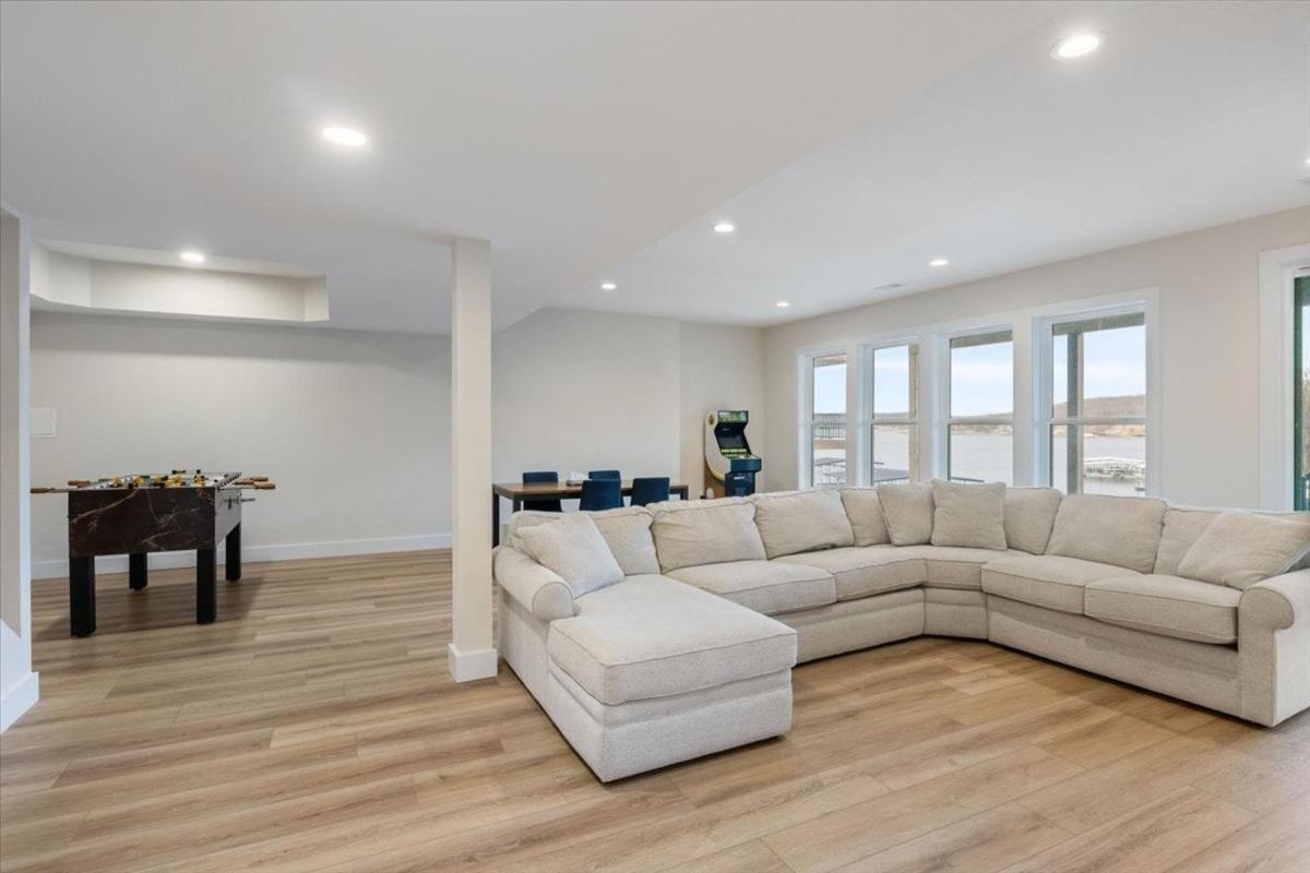 Lakefront Home w/ Arcade Games, Wet Bar, Dock, Workspace & Stunning Views